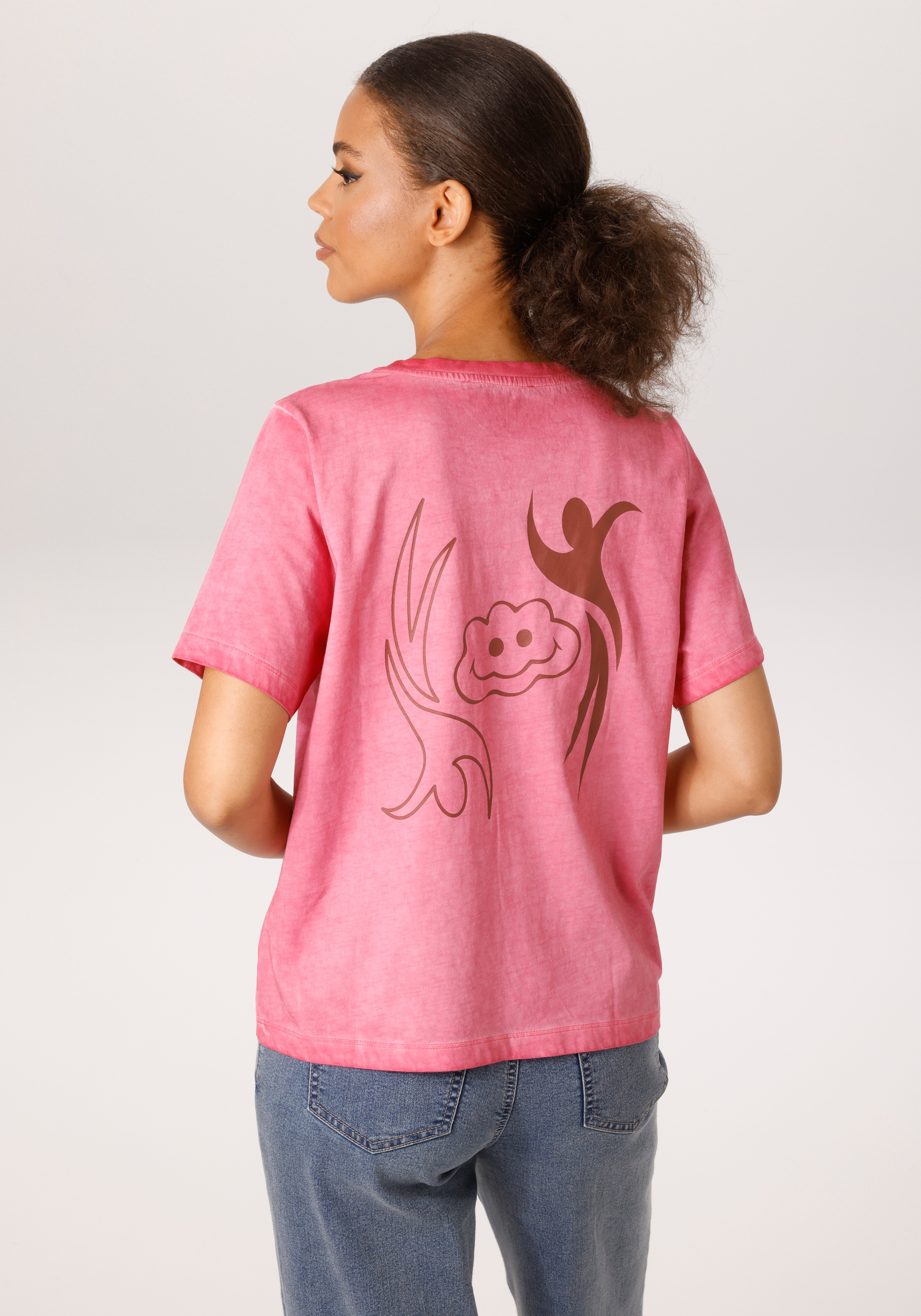 Aniston CASUAL T-Shirt in trendiger Oil-dyed-Waschung - NEUE KOLLEKTION günstig online kaufen