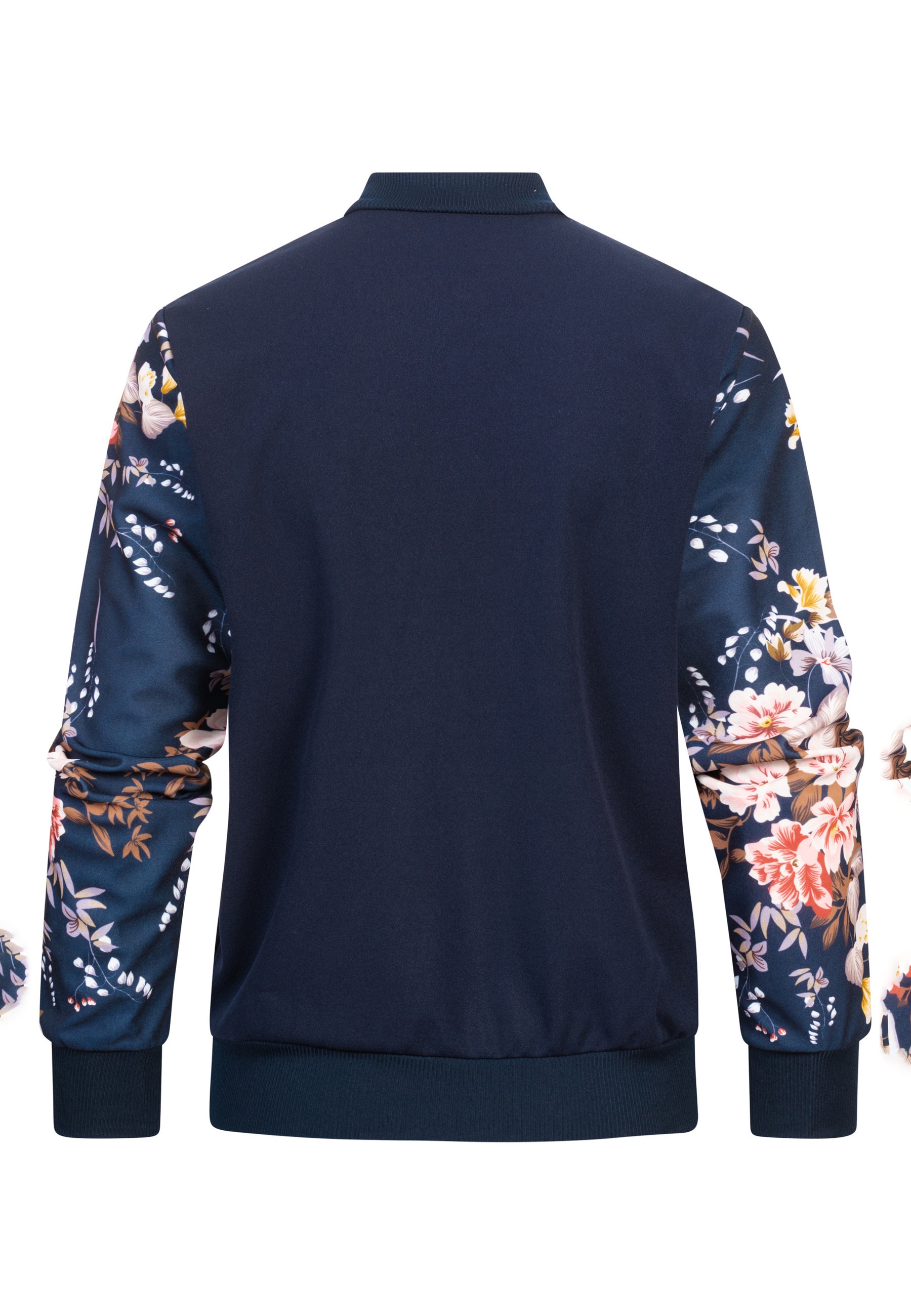 CLOUD 5IVE Bomberjacke »CLOUD 5IVE Blouson with Flower Print Sleeves« 1 Stk. tlg. ohne Kapuze