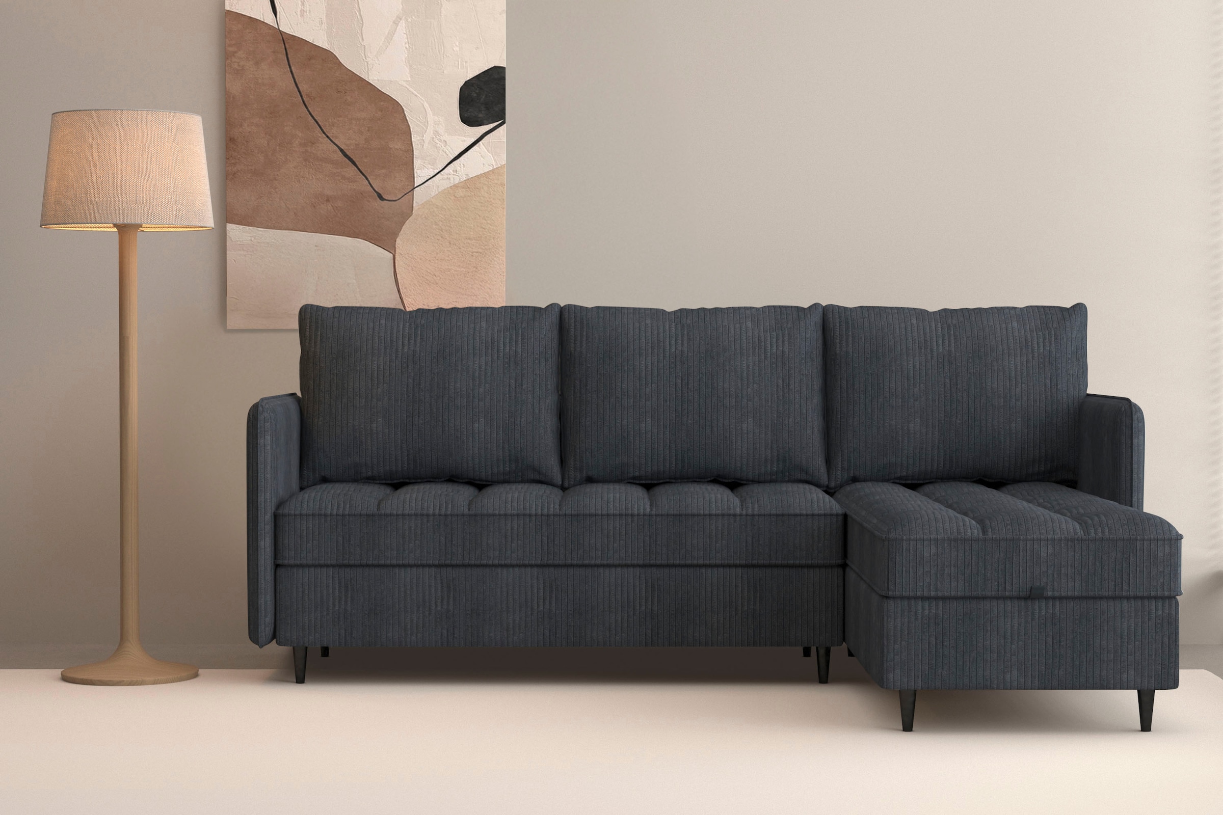 Dorel Home Ecksofa "LINDHUS, L-Form, 4 verschiedene Stellvarianten, Lounge- günstig online kaufen
