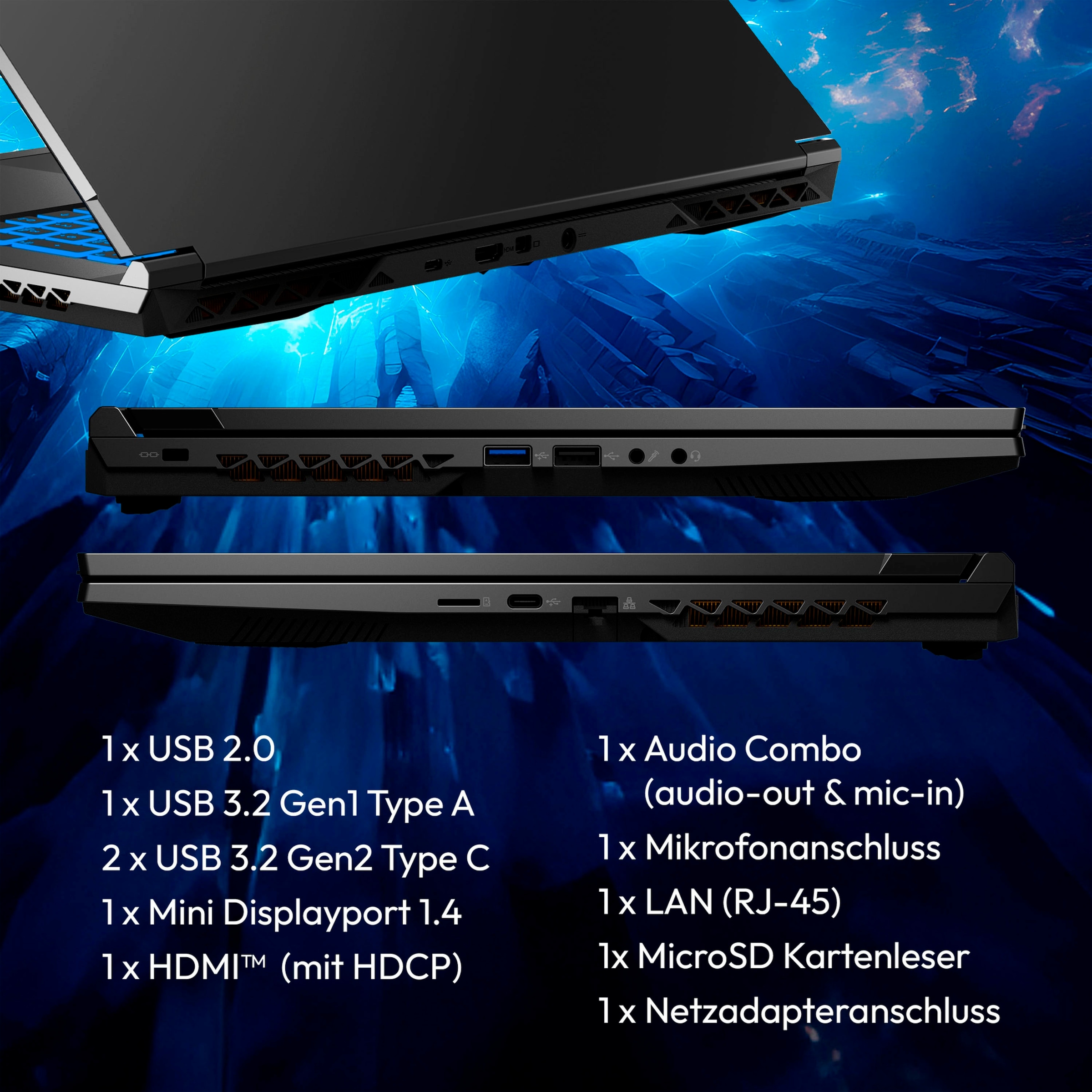 Medion® Gaming-Notebook »ERAZER Defender P50i (MD62678)«, 43,9 cm, / 17,3 Zoll, Intel, Core i7, GeForce RTX 4060, 1000 GB SSD