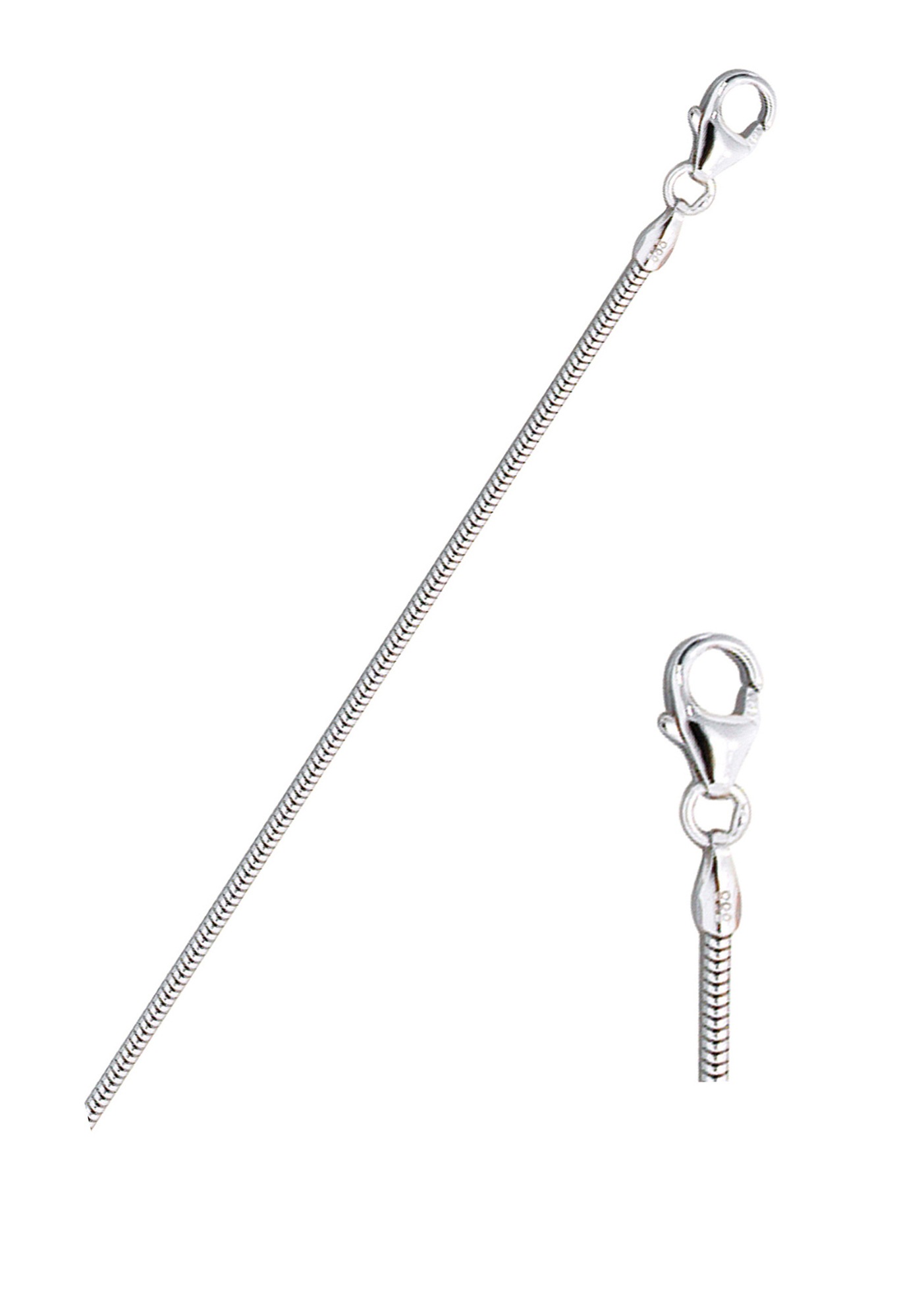 JOBO Goldkette, Schlangenkette 333 Weißgold 50 cm 1,4 mm