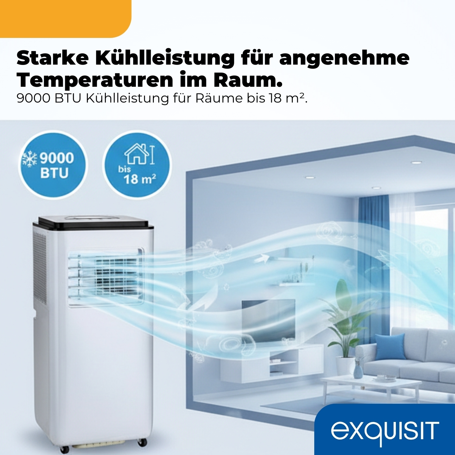 exquisit 4-in-1-Klimagerät »CM 30900 we, für Räume bis zu 18m²« Ganzjähriger Komfort mit Kühlen, Heizen, Entfeuchten und Lüften