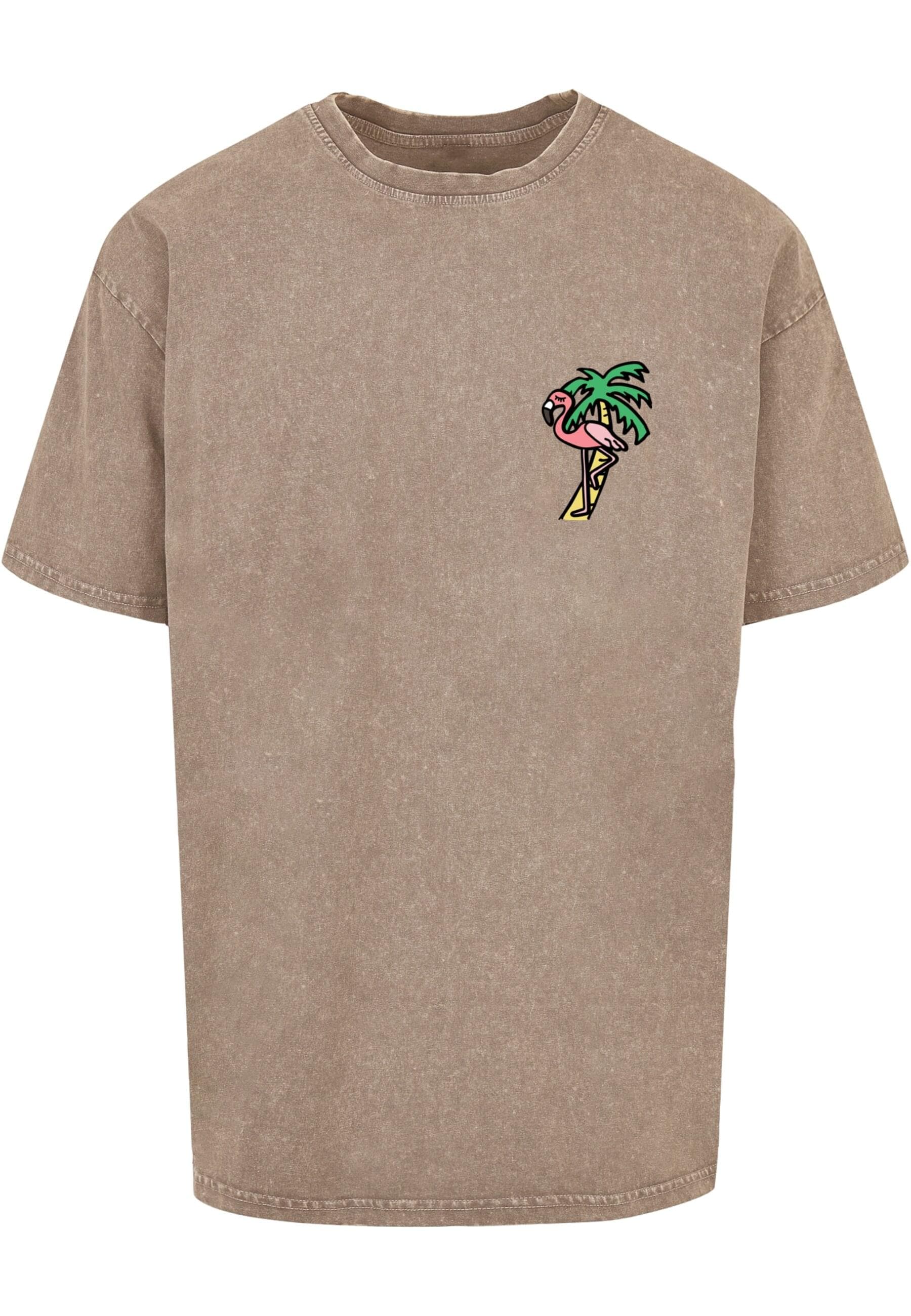 MisterTee T-Shirt "MisterTee Herren Flamingo Acid Washed Heavy Oversize Tee günstig online kaufen