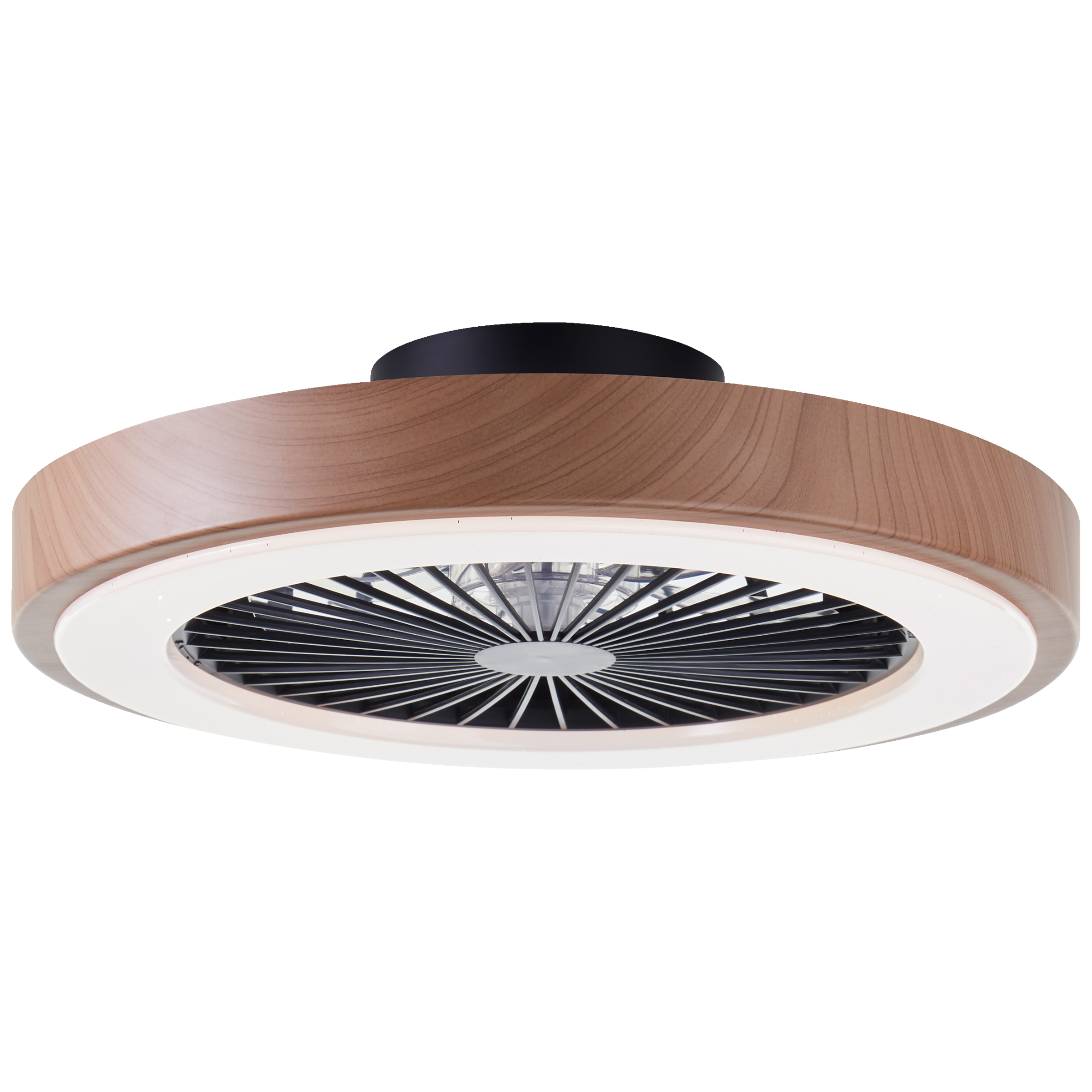 BRILLIANT LED Deckenleuchte "Slimline", Ø 49cm H: 14cm, 1 Stk., schwarz, Wohnzimmer, Leuchten, 49 cm, Ventilator, digitales RGB, 4700 lm, dimmbar,