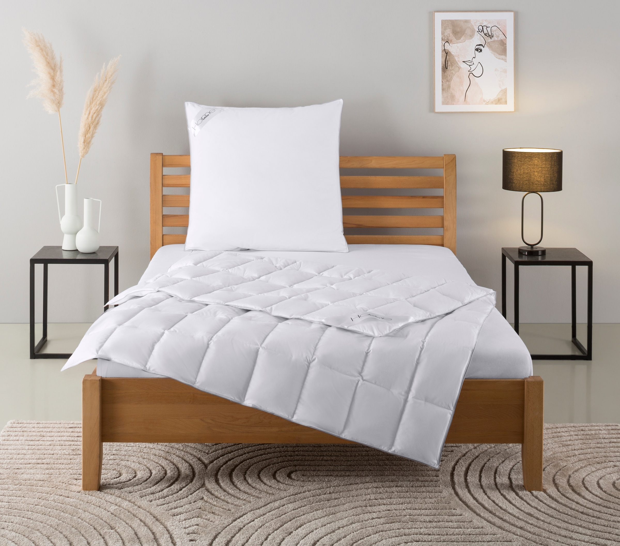 Home affaire Daunenbettdecke + Kopfkissen "TAMINS, Bettdecke 135x200 cm und günstig online kaufen