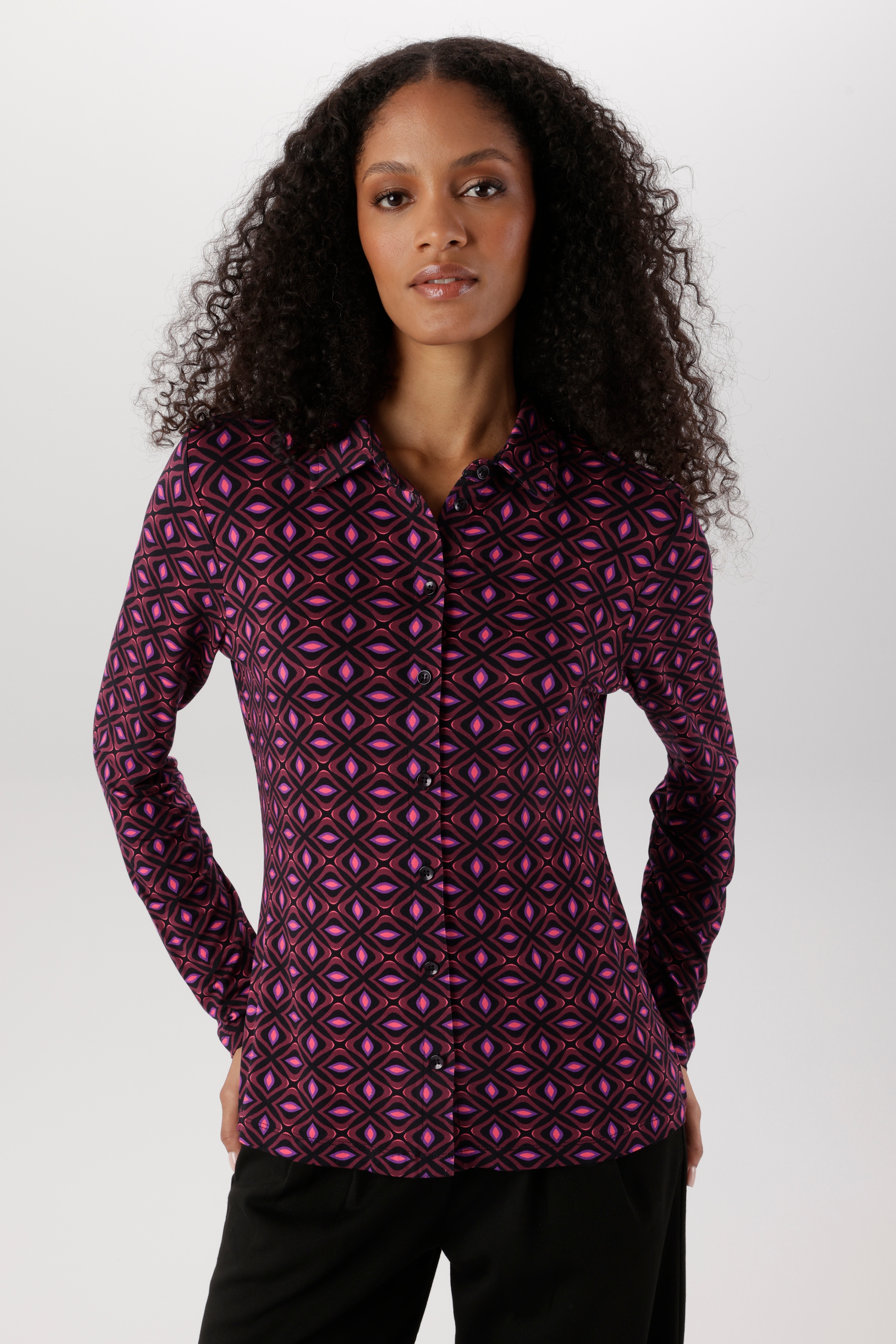Aniston SELECTED Hemdbluse mit trendigen Retromuster Allover - NEUE KOLLEKTION