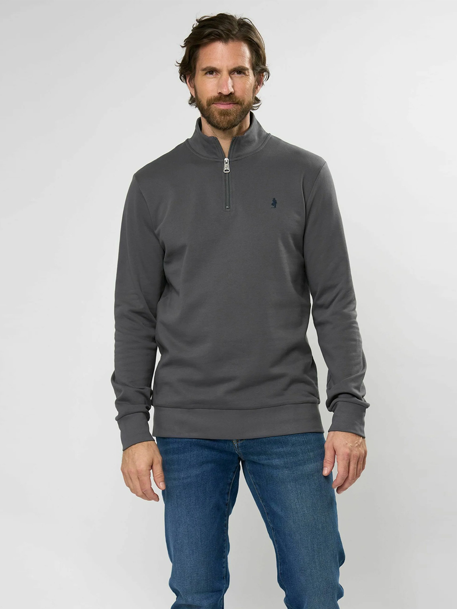 MCS Strickpullover »MCS sweatshirt with half-zip Clement«