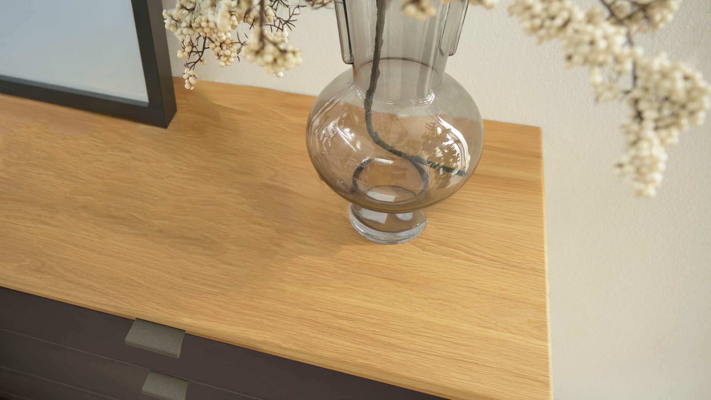 WIEMANN Schubkastenkommode »Cardiff Sideboard, Wäscheschrank, teilmassiv Erle, mit Schubladen«, (Glas- oder Massivholzfront, verschiedene Breiten, MADE IN GERMANY), Schubkästen inklusive Selbsteinzug und Dämpfung