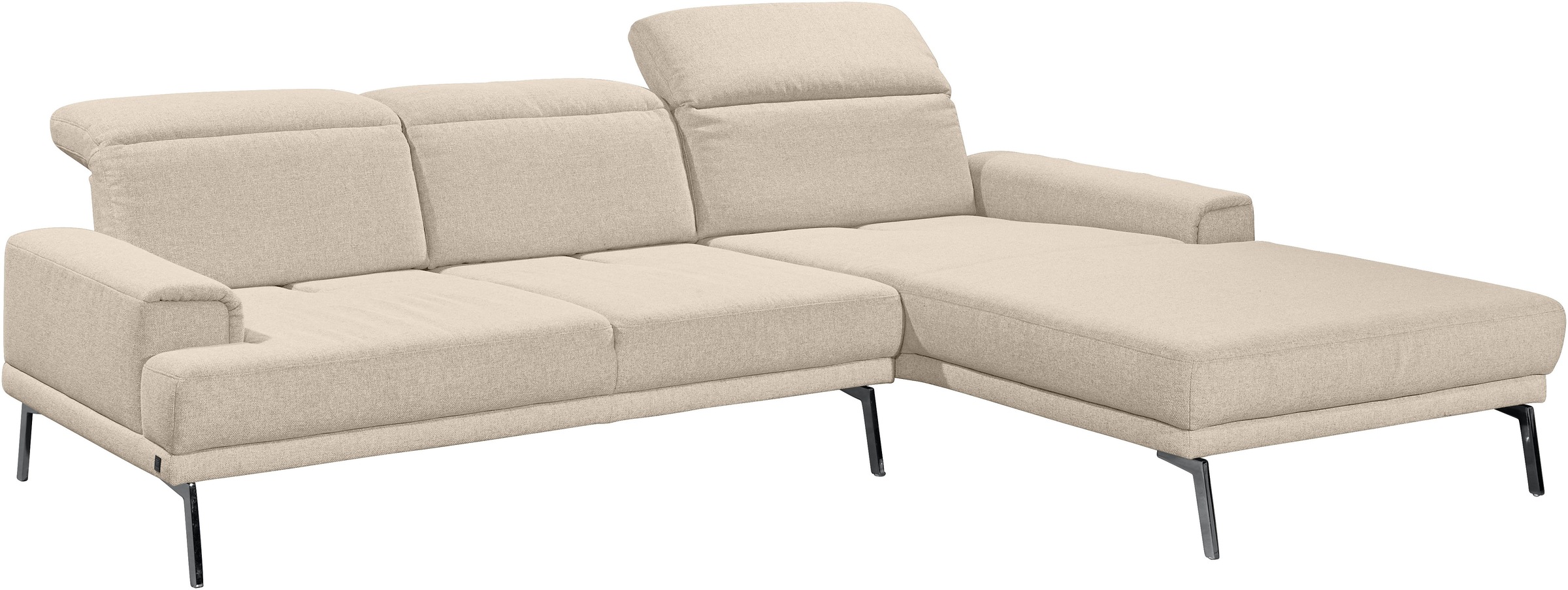 Musterring Ecksofa »MR 4580«, mit Kopf- und Sitztiefenverstellung, Metallfuß chrom, 288 x 193/220cm