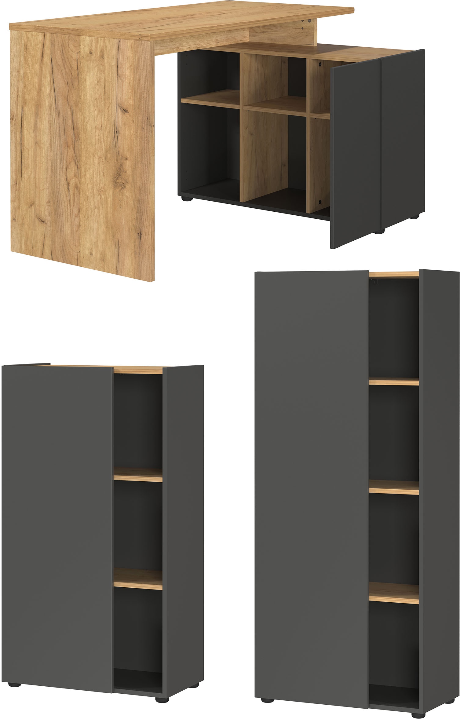 GERMANIA Büromöbel-Set "Adrano" 3 Stk. tlg. mit integriertem Sideboard günstig online kaufen