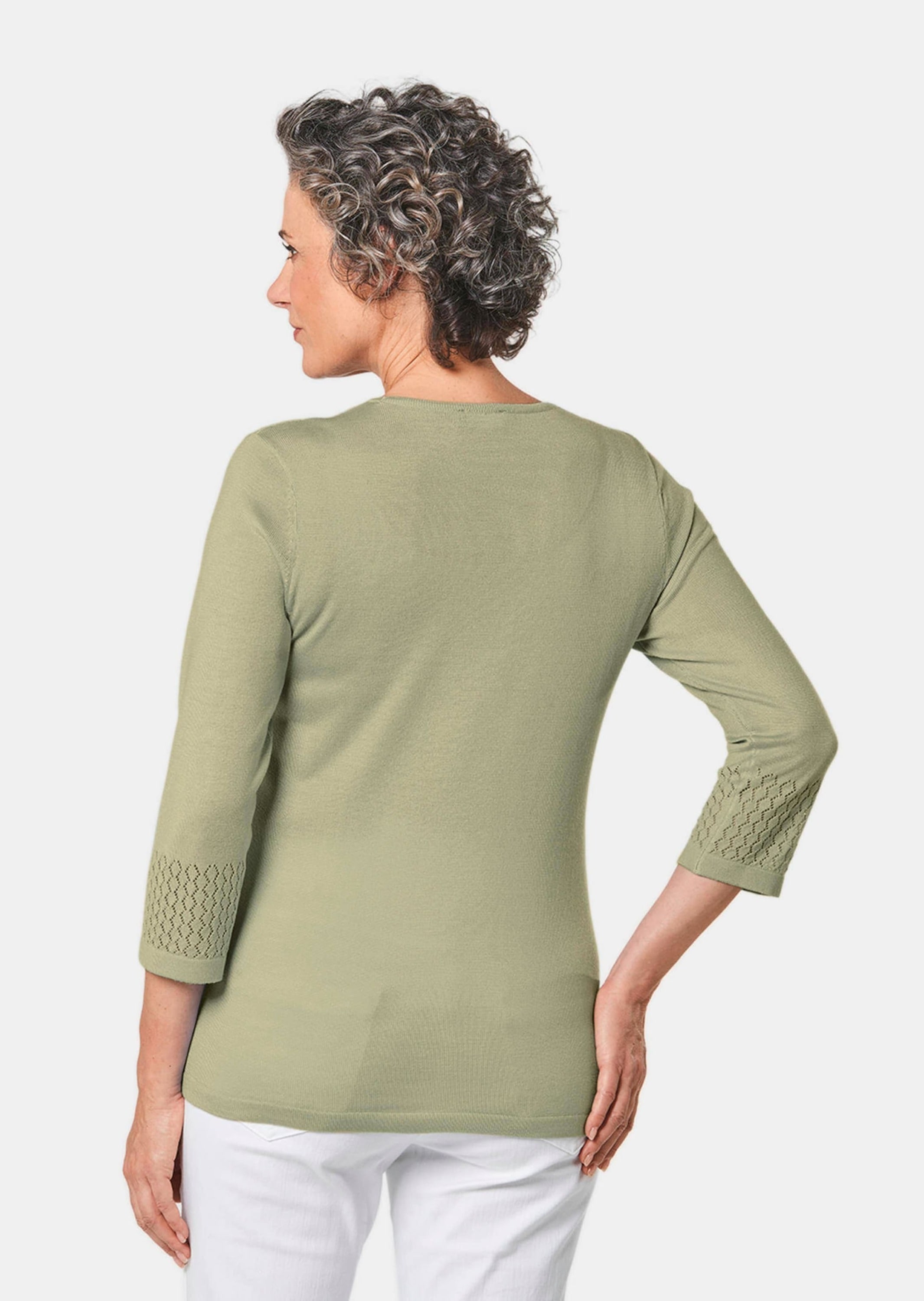 GOLDNER Rundhalspullover »Ajourpullover Pullover mit schönem Ajourmuster«