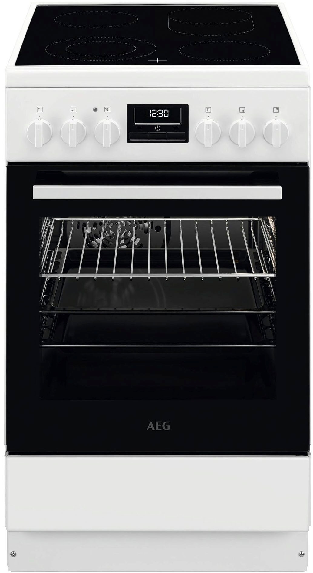 AEG Elektro-Standherd "CCB5440CBW", weiß, Herdsets, Gleichmäßiges Garen auf 3 Ebenen mit 8 Programmen,inkl. Zubehör, Timer