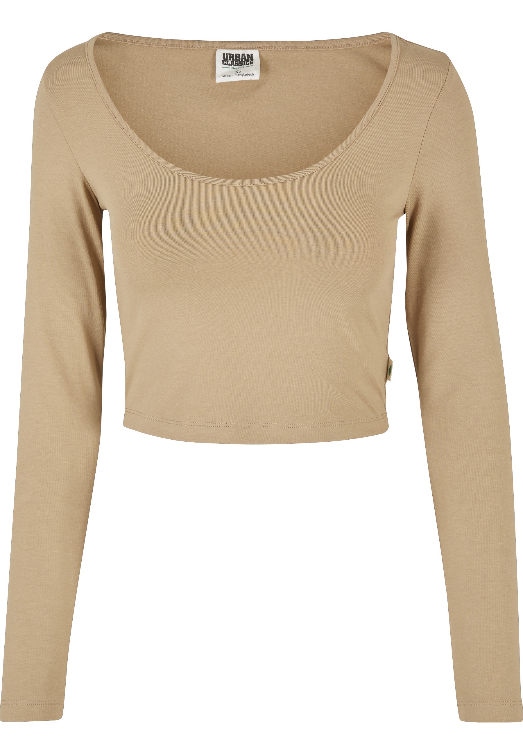 URBAN CLASSICS Langarmshirt "Urban Classics Damen Ladies Organic Wide Neck Cropped Longsleeve" 1