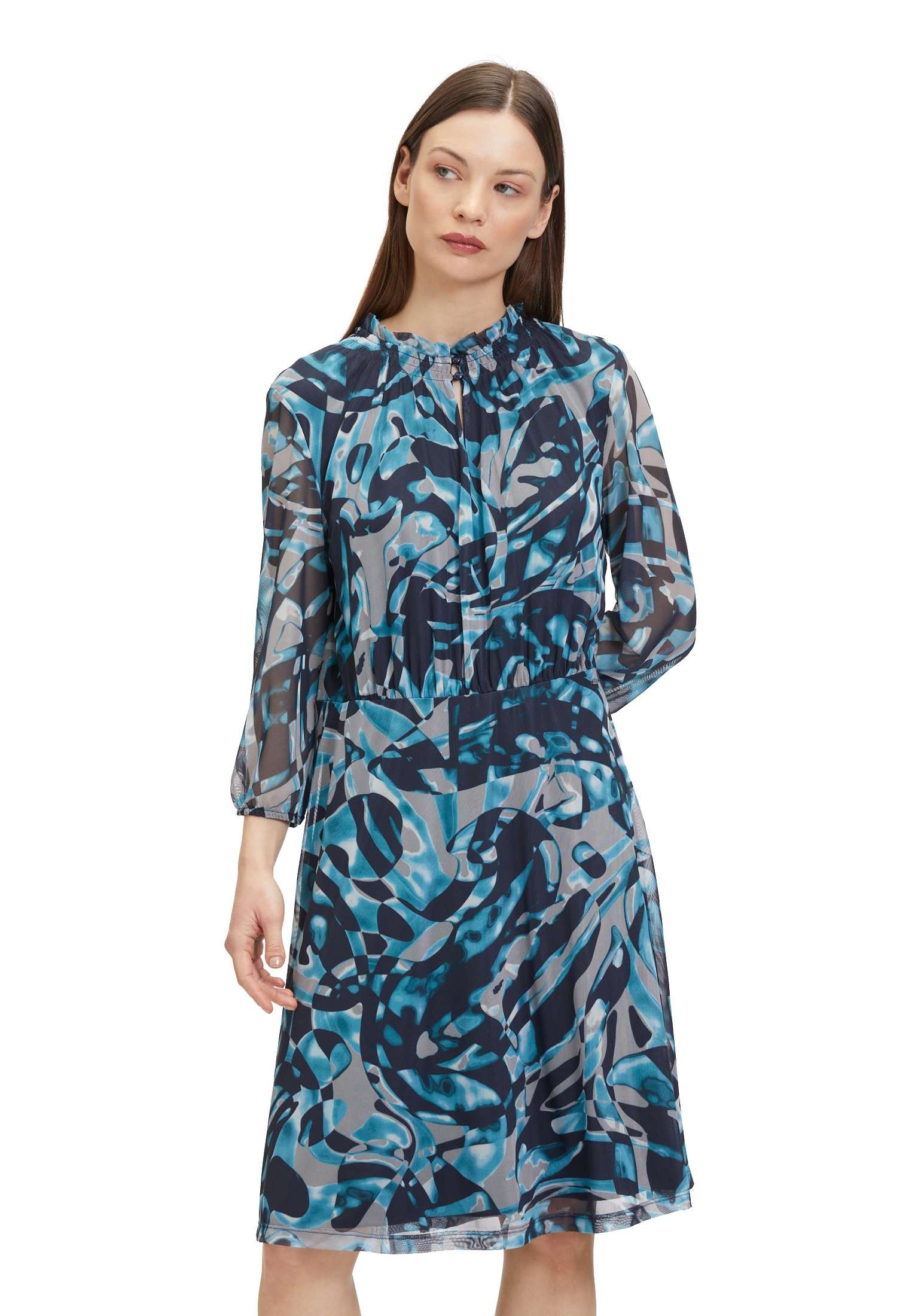 Betty&Co Sommerkleid "Betty & Co Damen Freizeitkleid mit 3/4 Arm", Raffung günstig online kaufen
