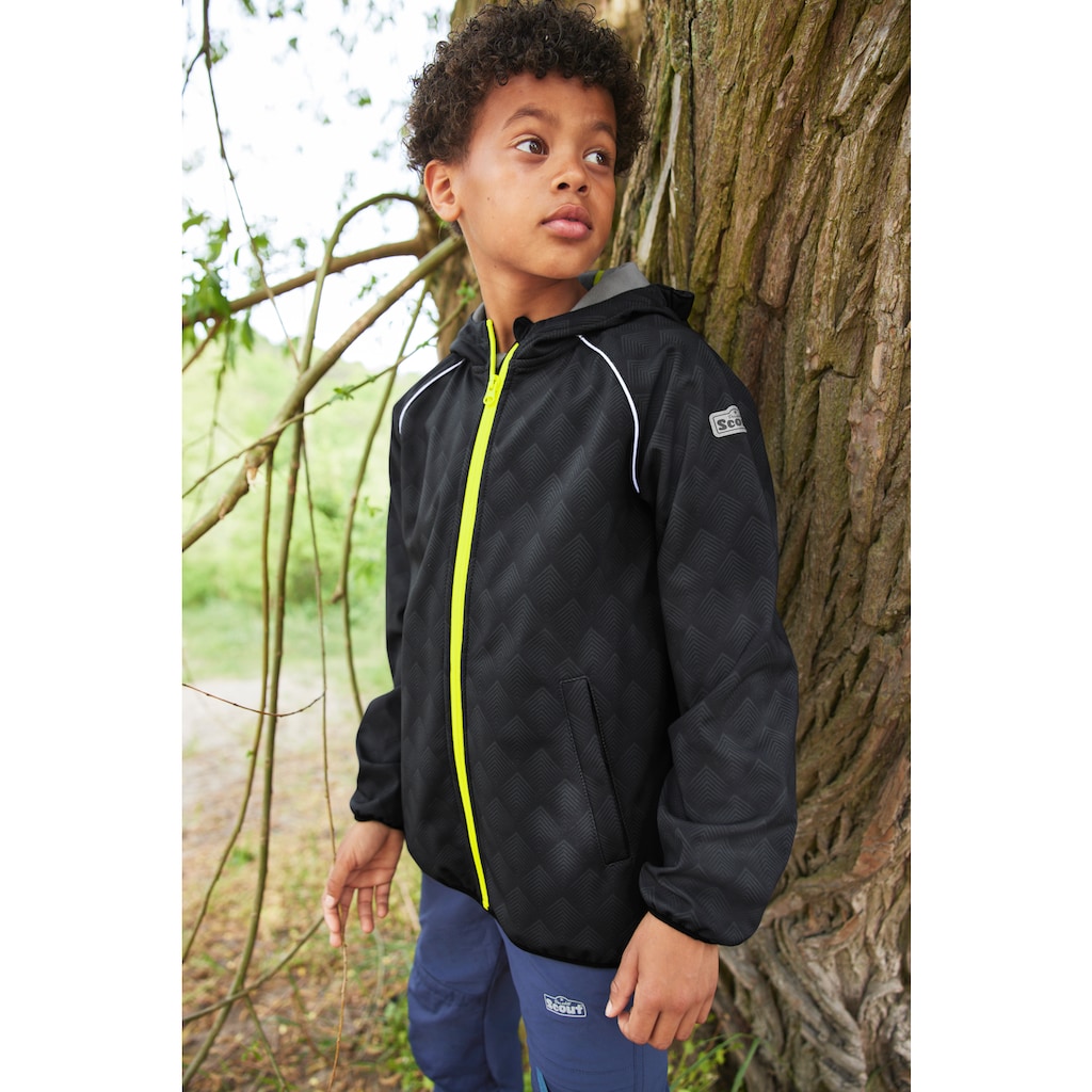 Scout Softshelljacke »DINOS«, mit Kapuze, mit reflektierenden Details