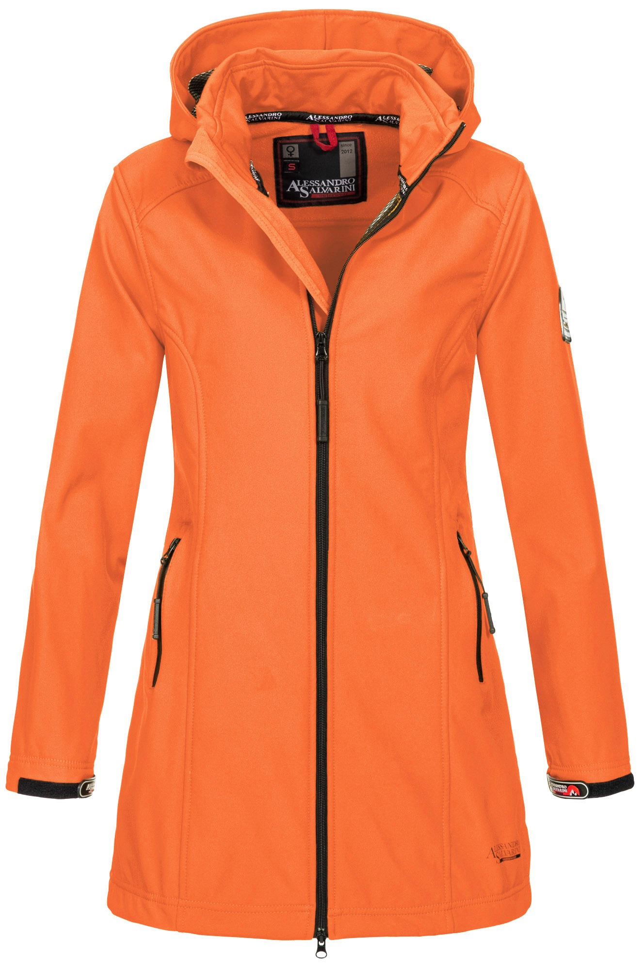 Alessandro Salvarini Softshelljacke "Alessia", lang mit abnehmbarer Kapuze