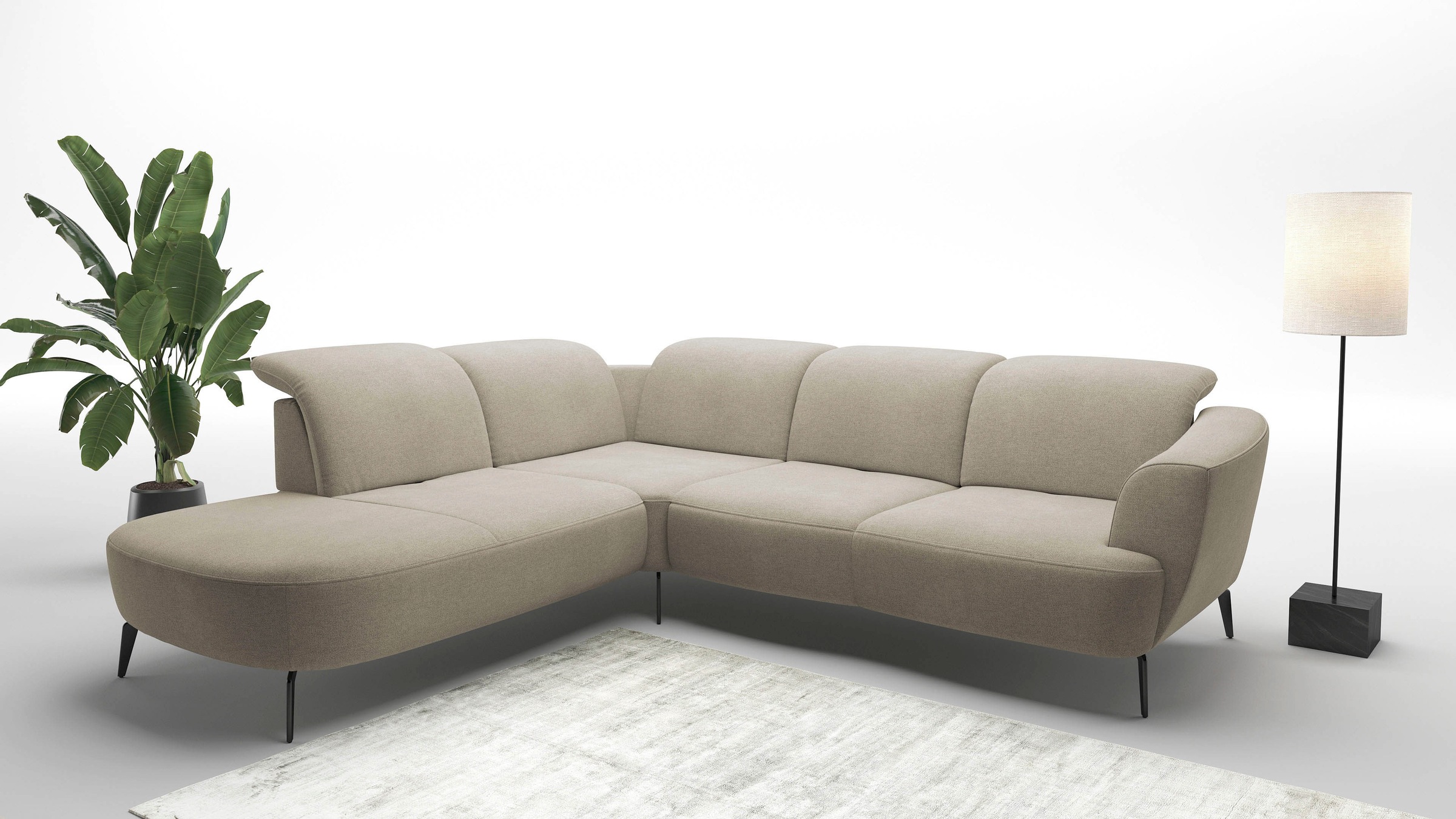 sit&more Ecksofa "Zoe" ink.Sitztiefenverstellung, wahlweise mit Kopfteilverstellung