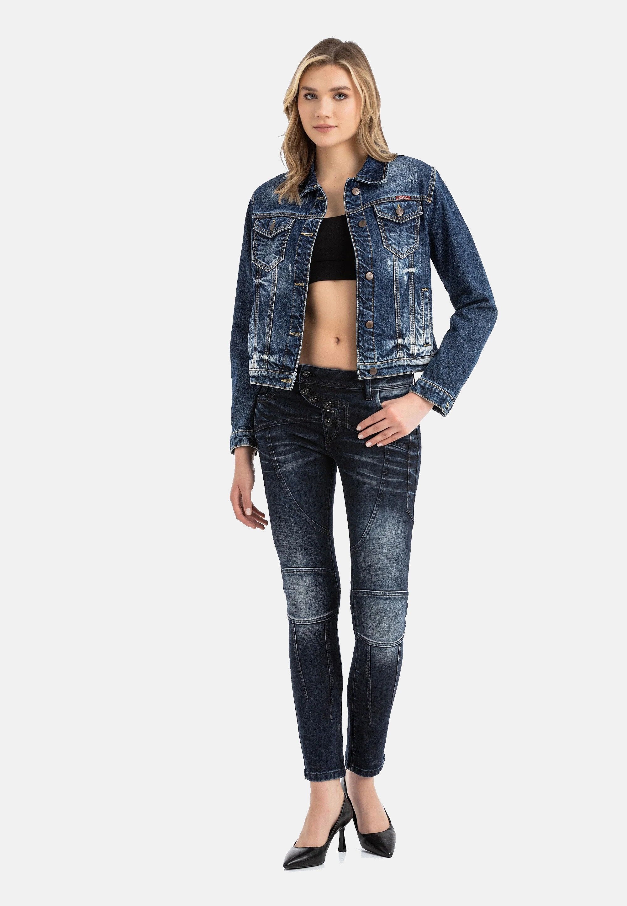 Cipo & Baxx 5-Pocket-Jeans »WD469« Ausgefallene Knopfleiste