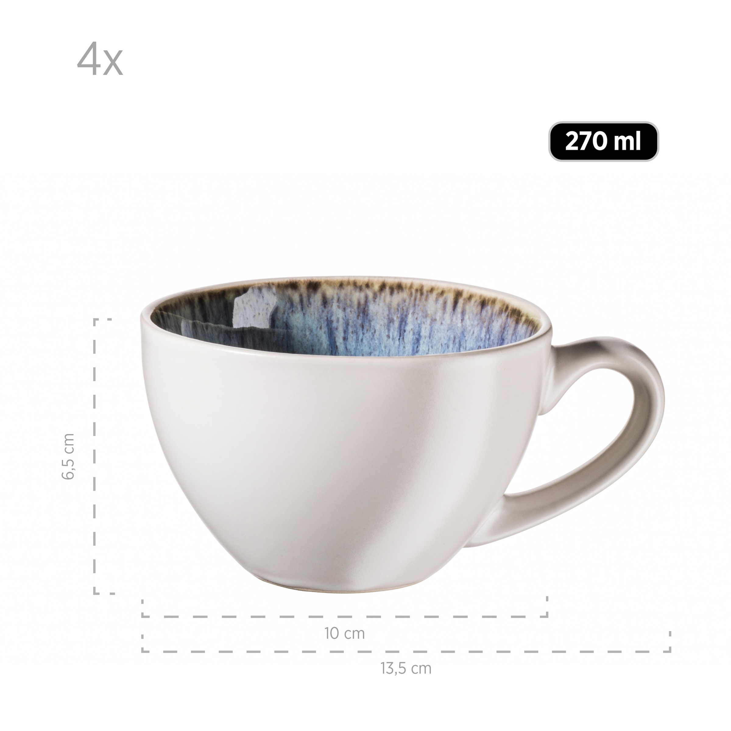 MÄSER Tasse »FROZEN, Tassen-Set, Steinzeug«