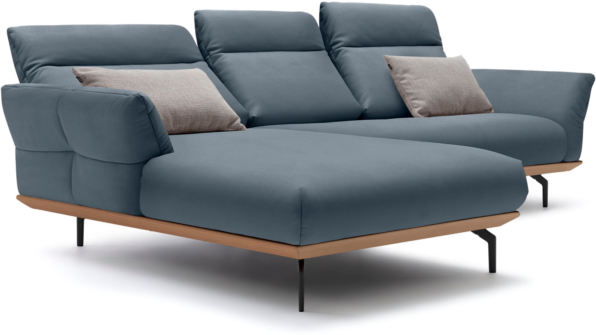 Creation BY ROLF BENZ Ecksofa »hs.460«, Sockel in Eiche, Alugussfüße in umbragrau, Breite 298 cm