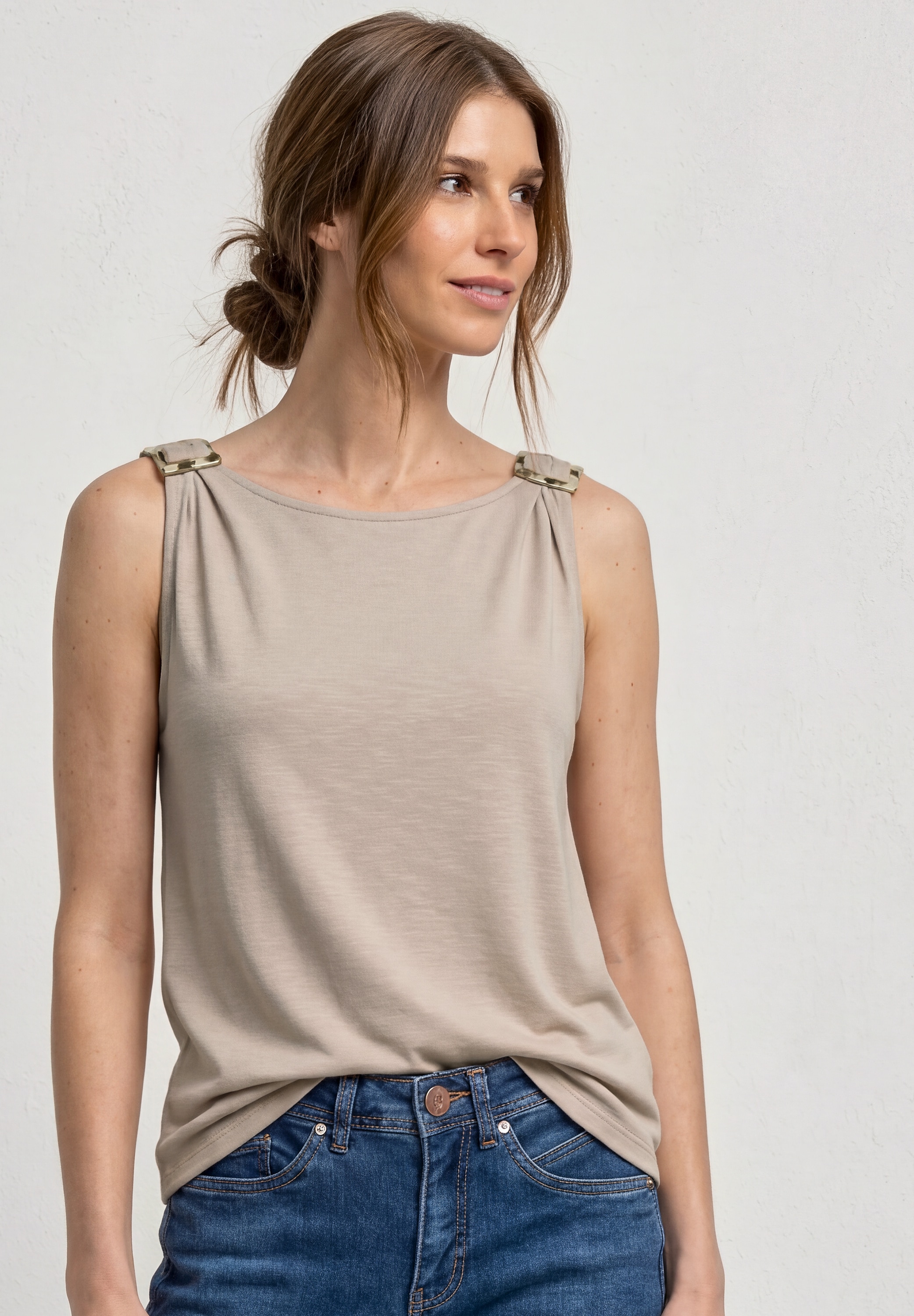 STREET ONE T-Shirt mit U-Boot-Ausschnitt