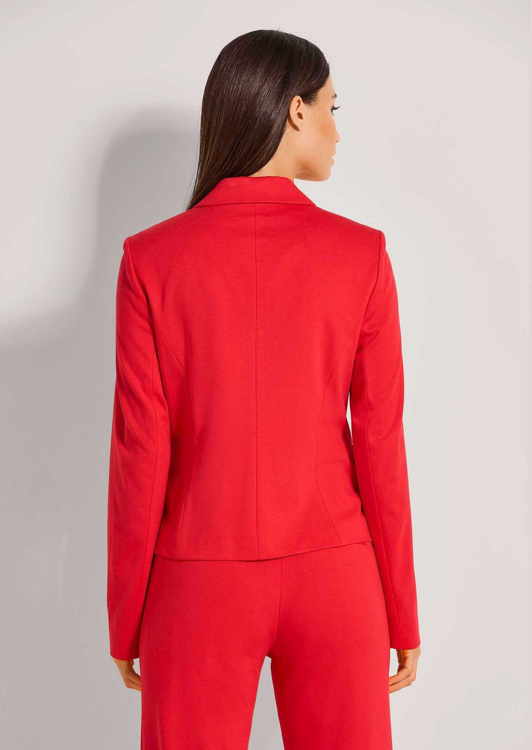 Jackenblazer MADELEINE "Blazer Kurzer Jersey-Blazer", Damen, Gr. 46, rot, Obermaterial: 65% Viskose CV. 30% Polyamid PA. 5% Elasthan EL., Modern, normal, Blazer 3