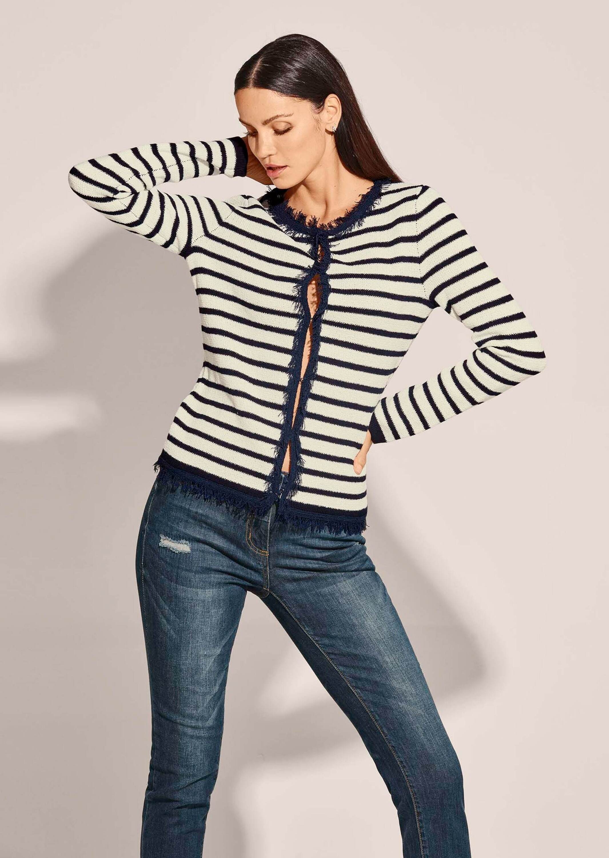 MADELEINE Strickjacke "Strickjacke Gestreifte Strickjacke in in Bouclé-Qual günstig online kaufen