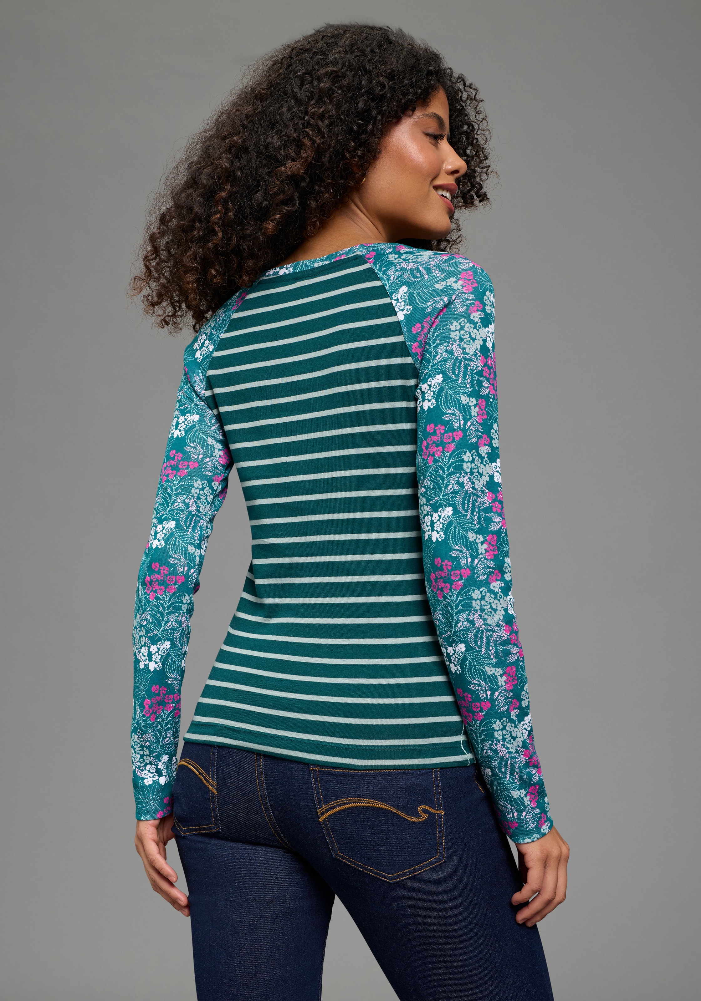 KangaROOS Langarmshirt Muster Mix günstig online kaufen