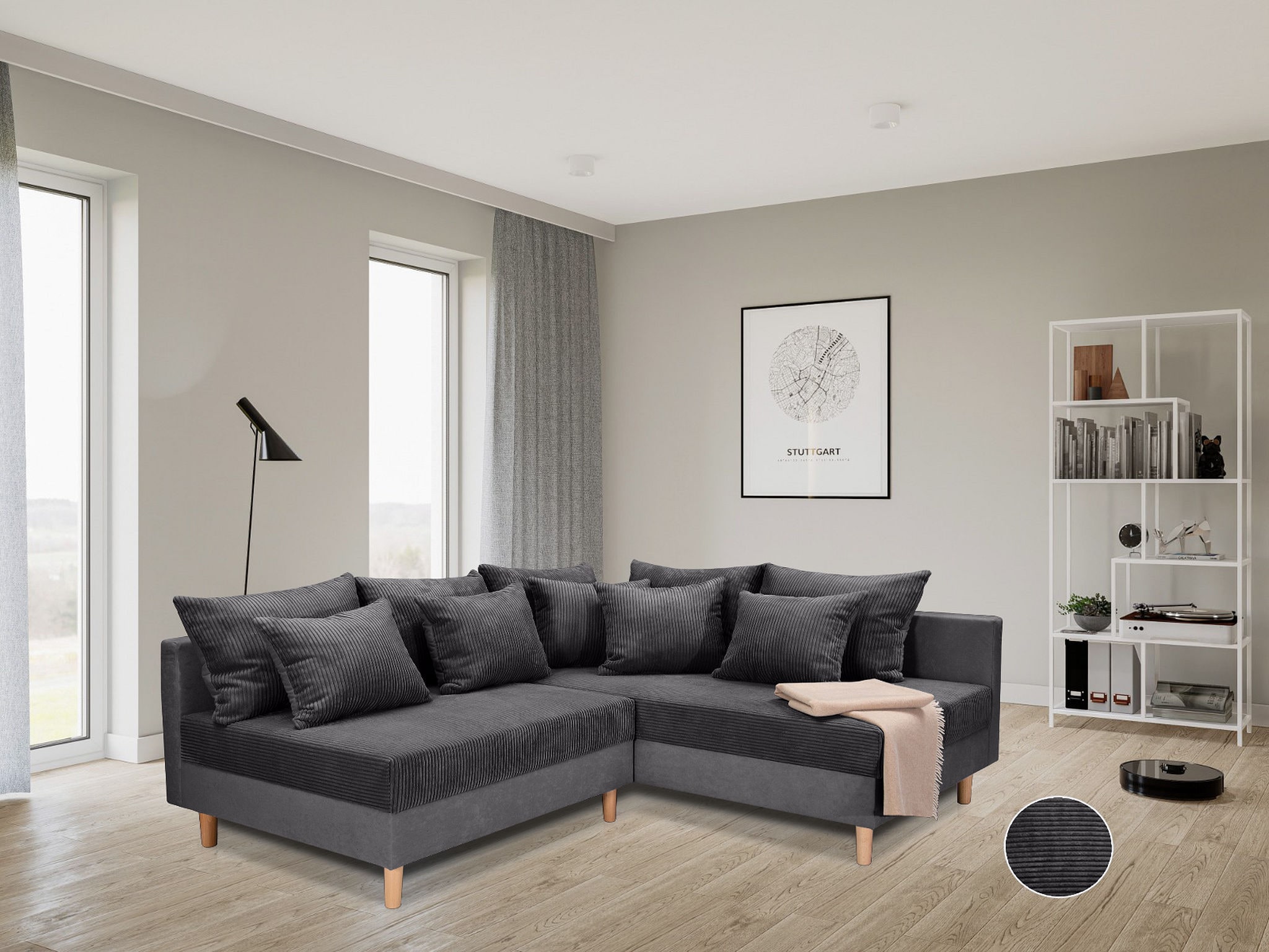 COLLECTION AB Ecksofa "Anton L-Form, B: 201 cm" 5 Zierkissen, Federkern