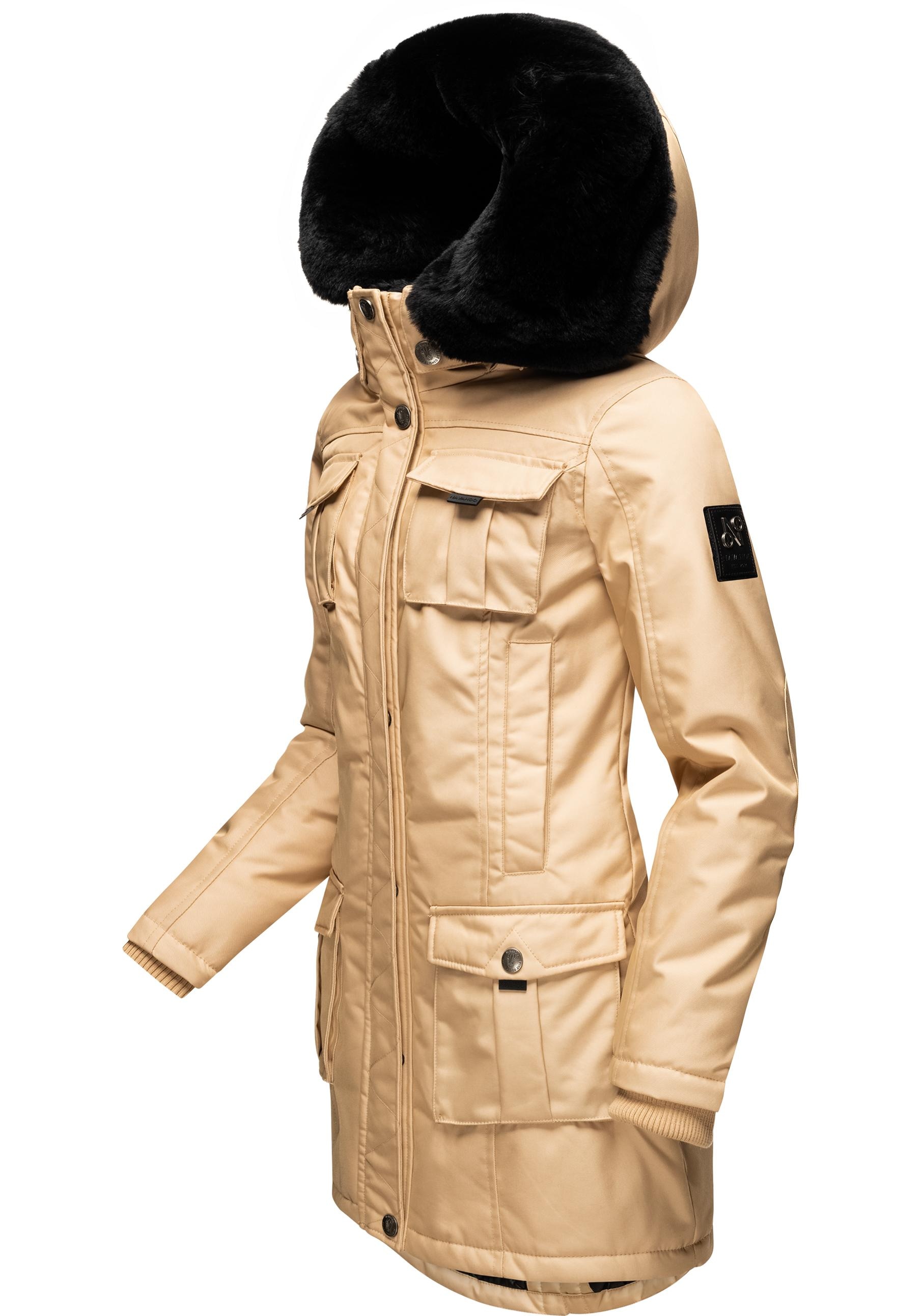 Navahoo Wintermantel »Tiniis«, Parka mit abnehmbarer Kapuze und extra Einkaufstasche