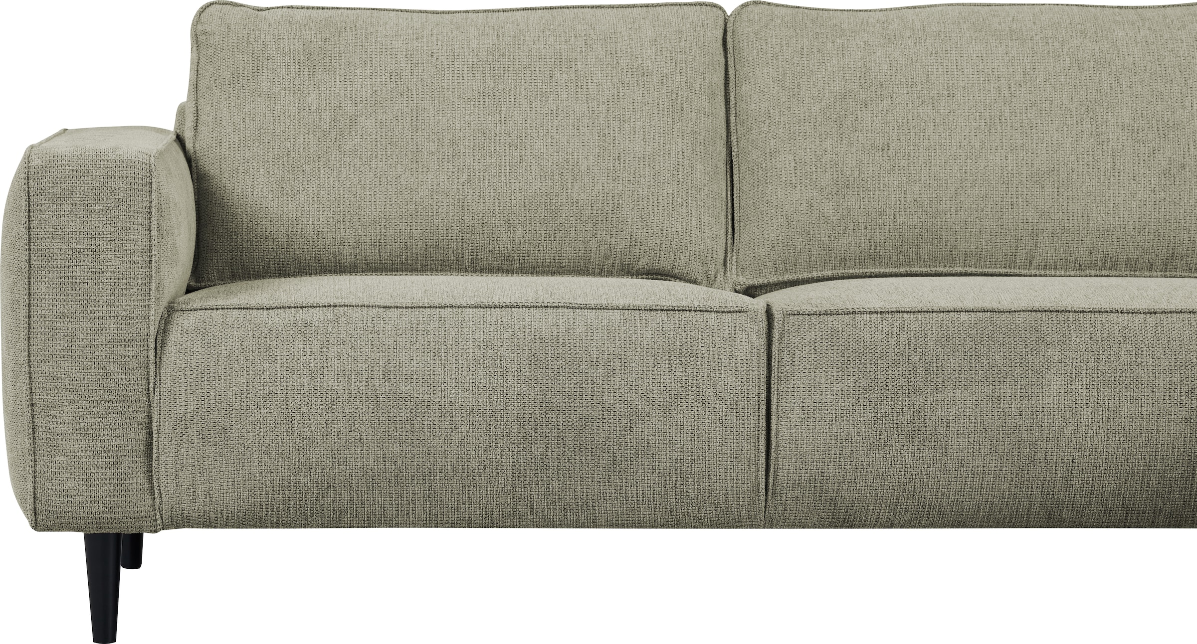 Places of Style Ecksofa »Fumone, Lederoptik oder Soft-Touch Chenille«, Breite 260, mit schwarzen Massivholzfüßen
