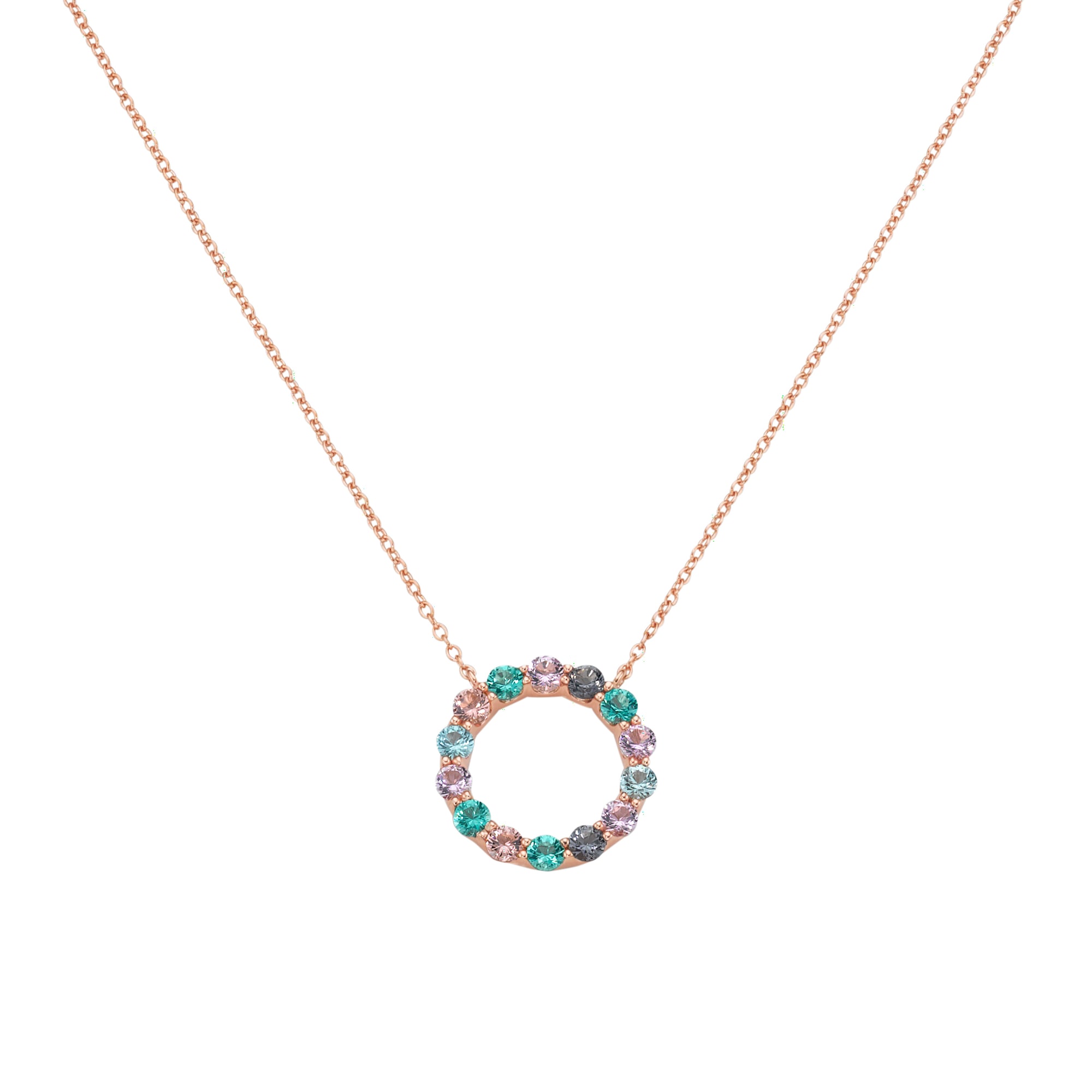 GIORGIO MARTELLO MILANO Collier »mit synth. Rubin, Saphir und Kristallsteinen, Silber 925«