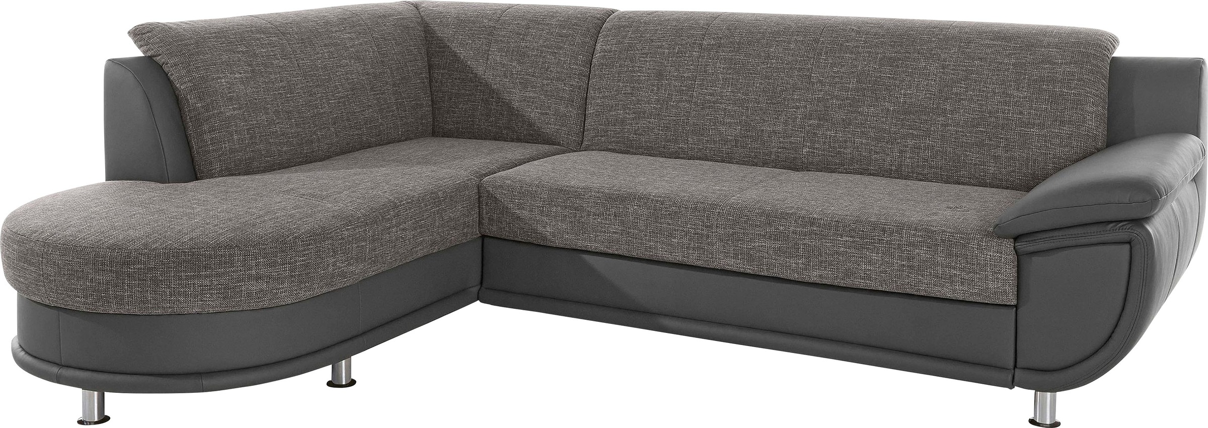 TRENDMANUFAKTUR Ecksofa »Rondo 3, zeitlos und bequem, Materialmix, breite Armlehnen, L-Form«, wahlweise mit Federkern für mehr Komfort, wahlweise mit Bettfunktion