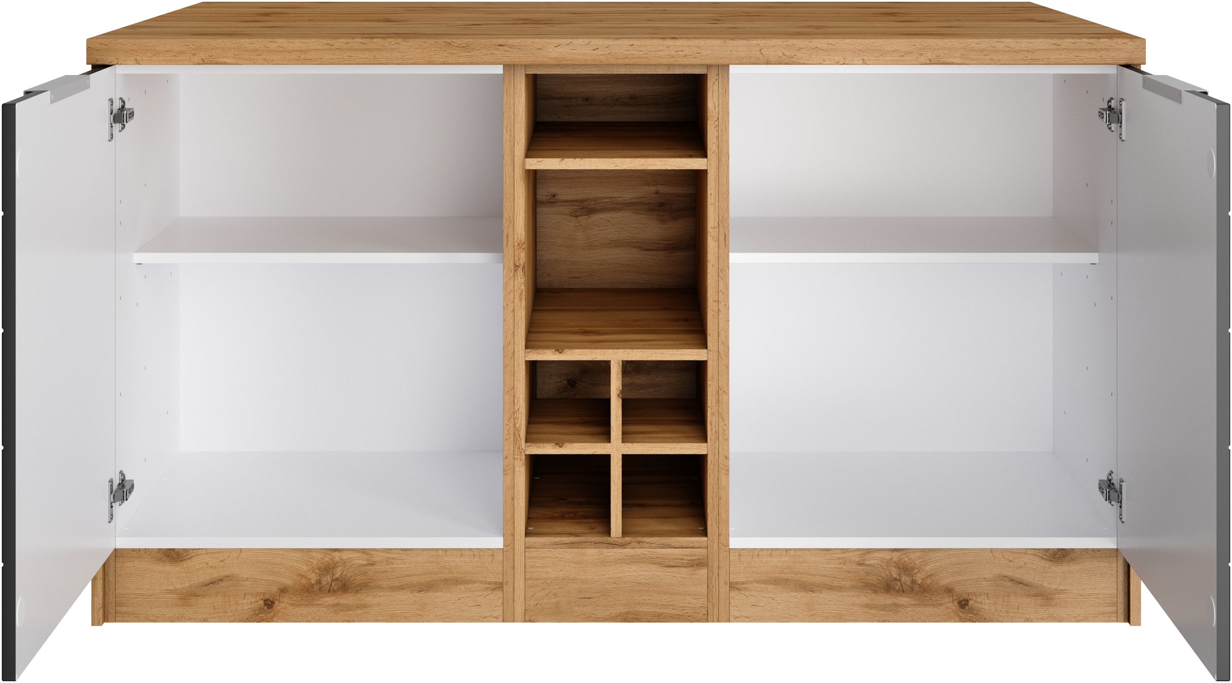 KOCHSTATION Kücheninsel »KS-Luhe, Breite 153 cm, mit Flaschenregal«, MDF-Fronten, Arbeitsplatte 38mm stark