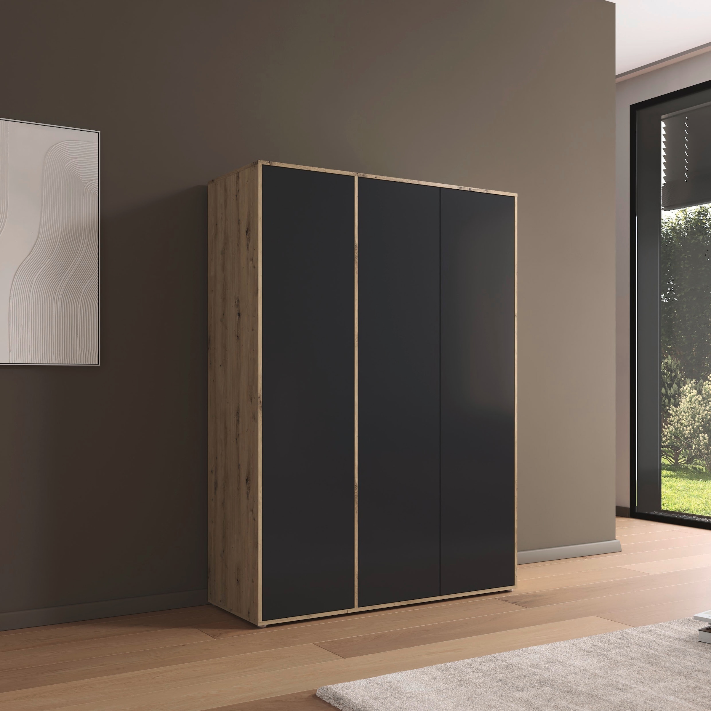 rauch Drehtürenschrank »Kleiderschrank Schrank Garderobe Wäscheschrank NABILA viel Stauraum«, (in 3 verschiedenen Ausstattungen BASIC/CLASSIC/PREMIUM), in 2 Breiten mit Push-to-Open Funktion TOPSELLER MADE IN GERMANY