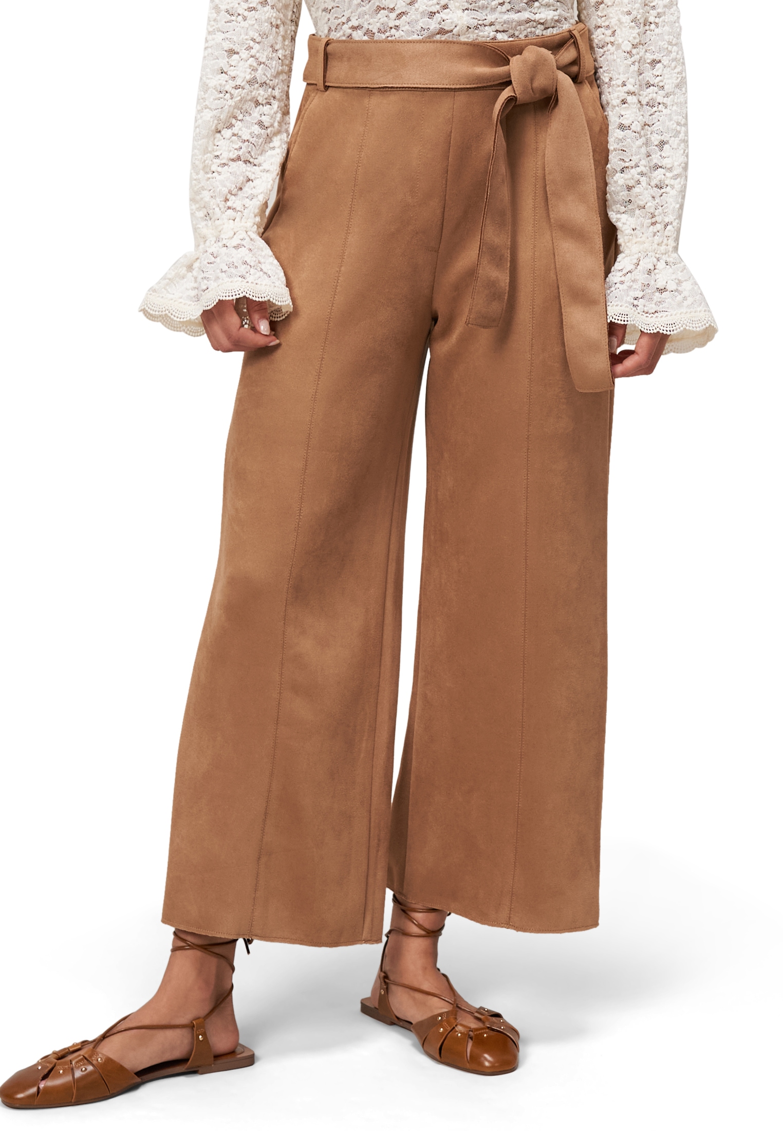 Zero Stoffhose "zero Damen Hose in Wildlederoptik 26 Inch", Gürtel günstig online kaufen