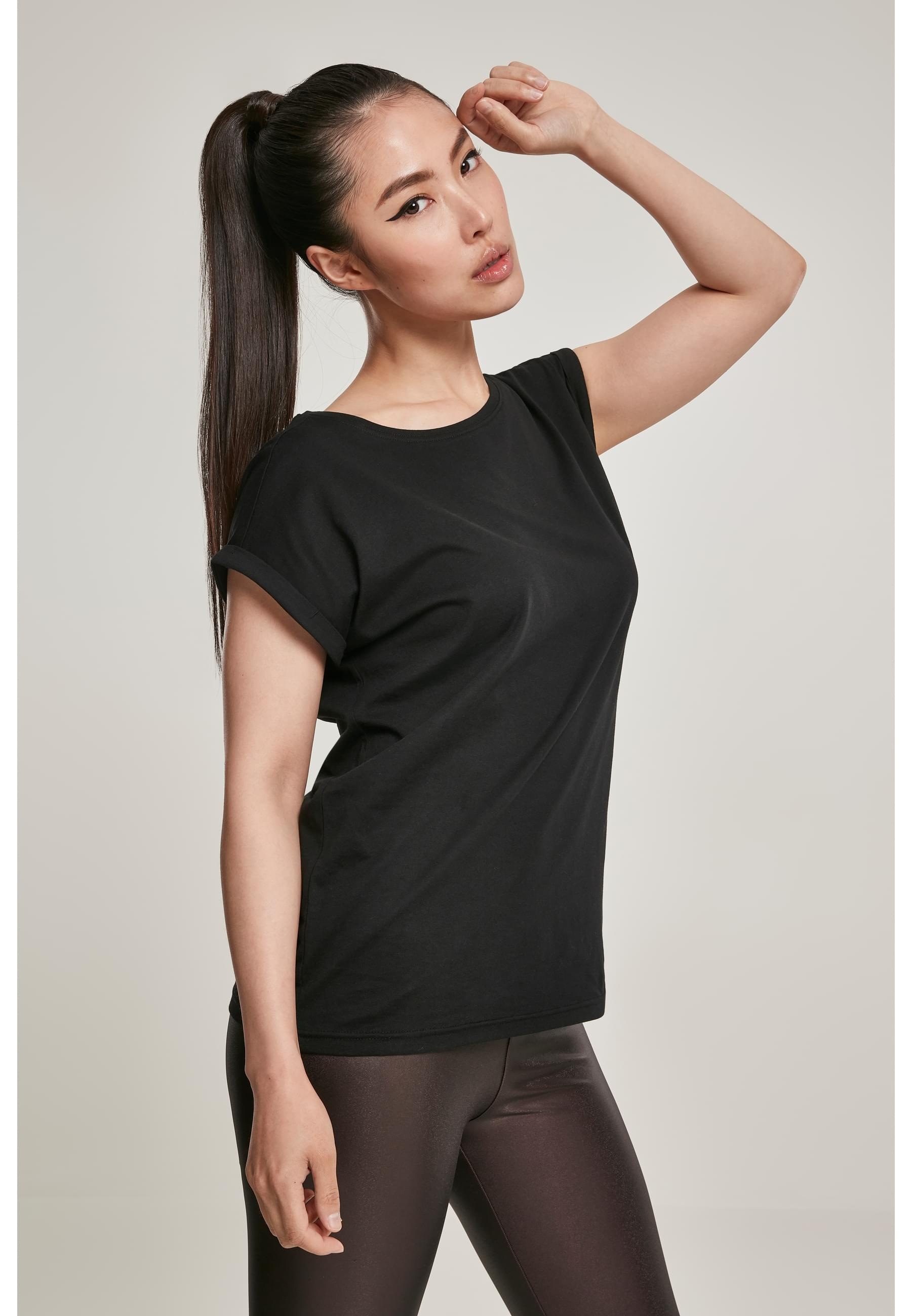 URBAN CLASSICS Kurzarmshirt »Urban Classics Damen Ladies Organic Extended Shoulder Tee«, (1 tlg.)