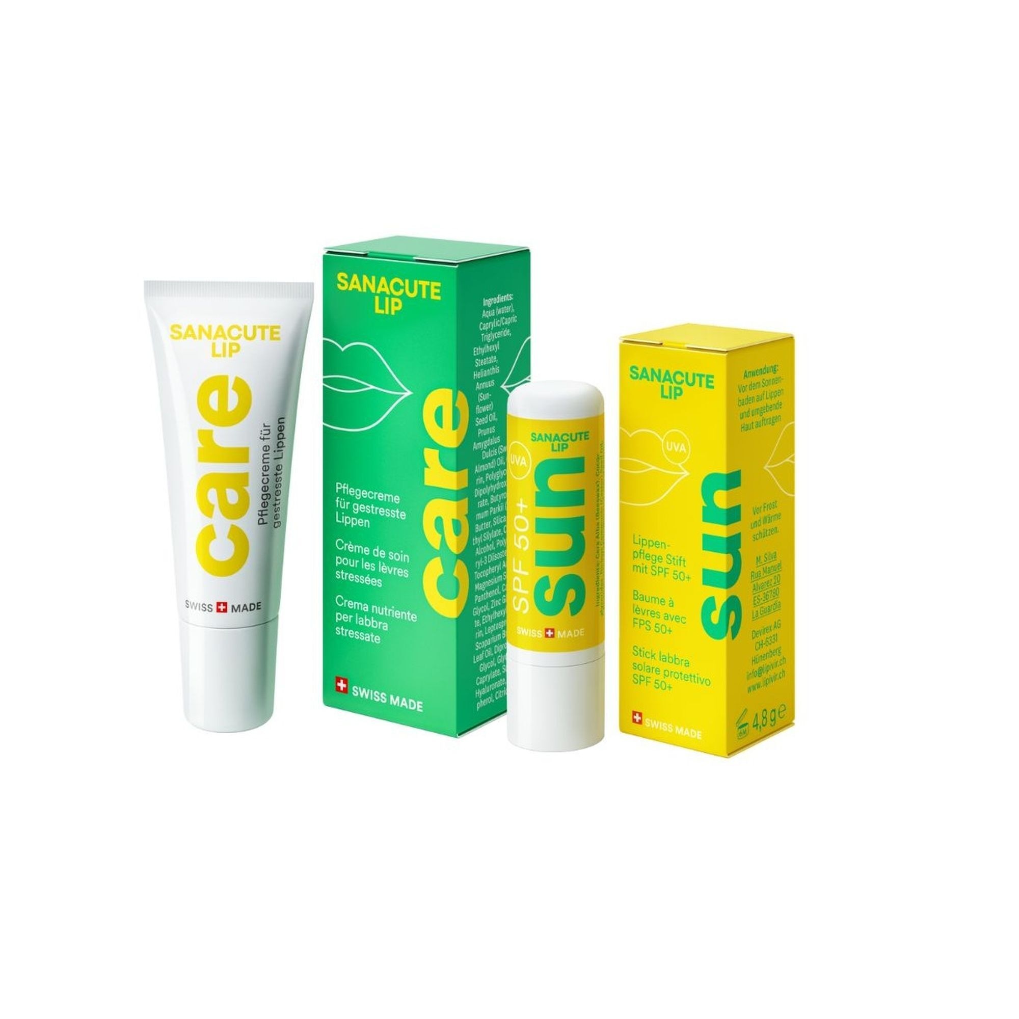 Sanacute Gesichtslotion "Set: Lippenpflege"