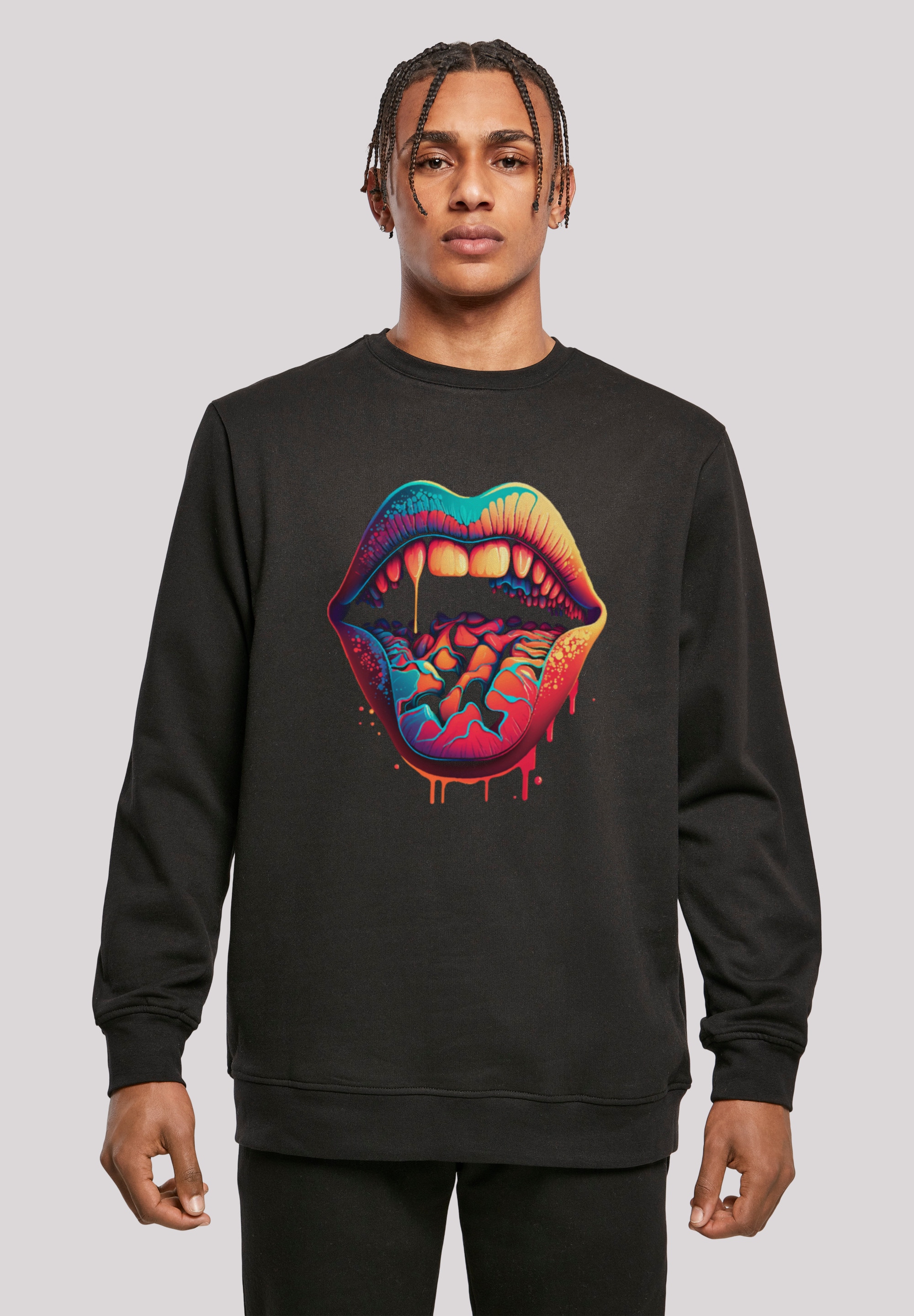 F4NT4STIC Megztinis su gobtuvu »Drooling Lips CR...