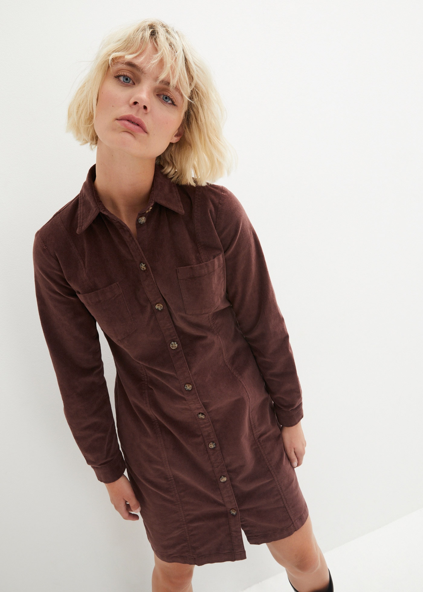 bonprix Hemdblusenkleid Brusttaschen günstig online kaufen