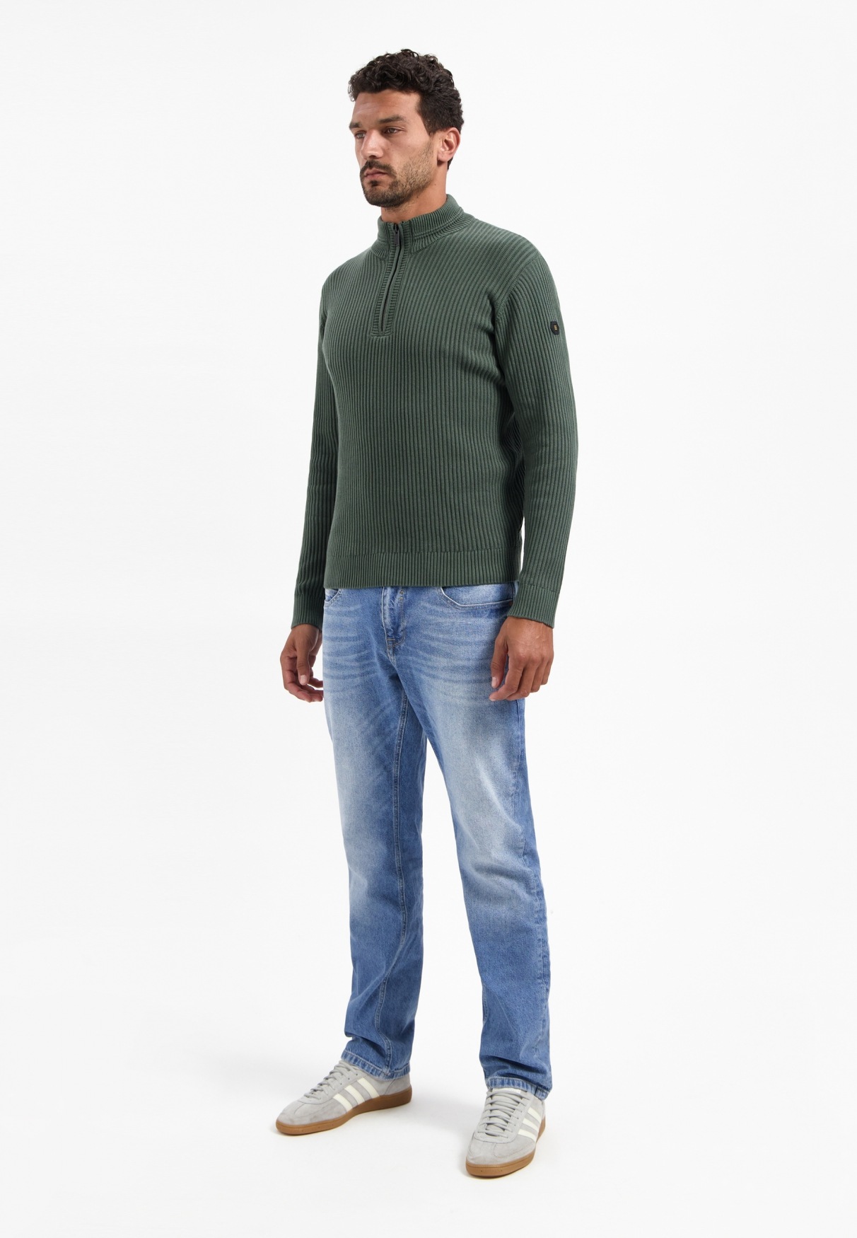 Thumbnail - NO EXCESS Stehkragenpullover "No Excess Schwerer gerippter Strickpullover"