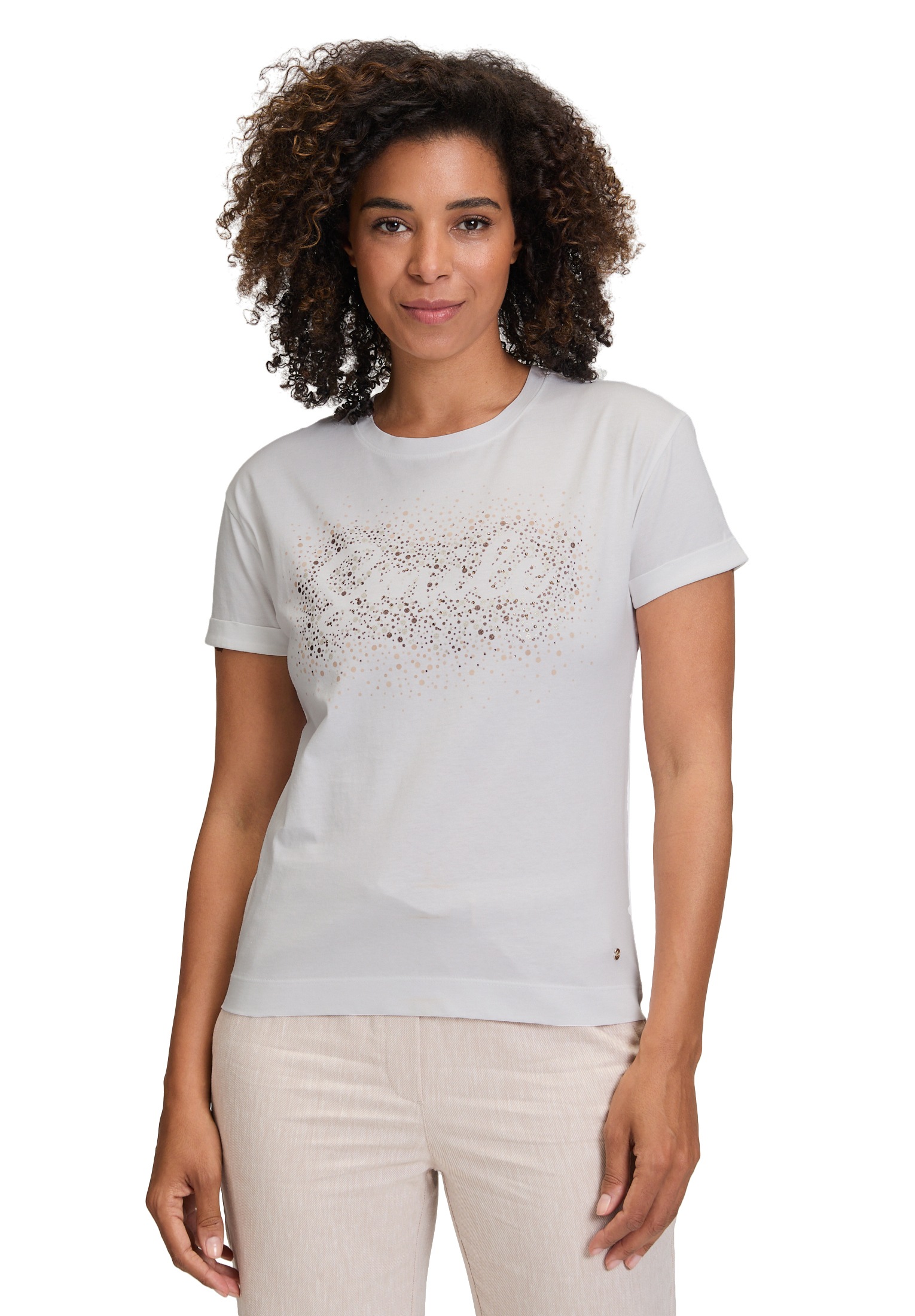 Betty&Co Kurzarmshirt "Damen Casual-Shirt mit Aufdruck", 1 Stk. Glitzer günstig online kaufen