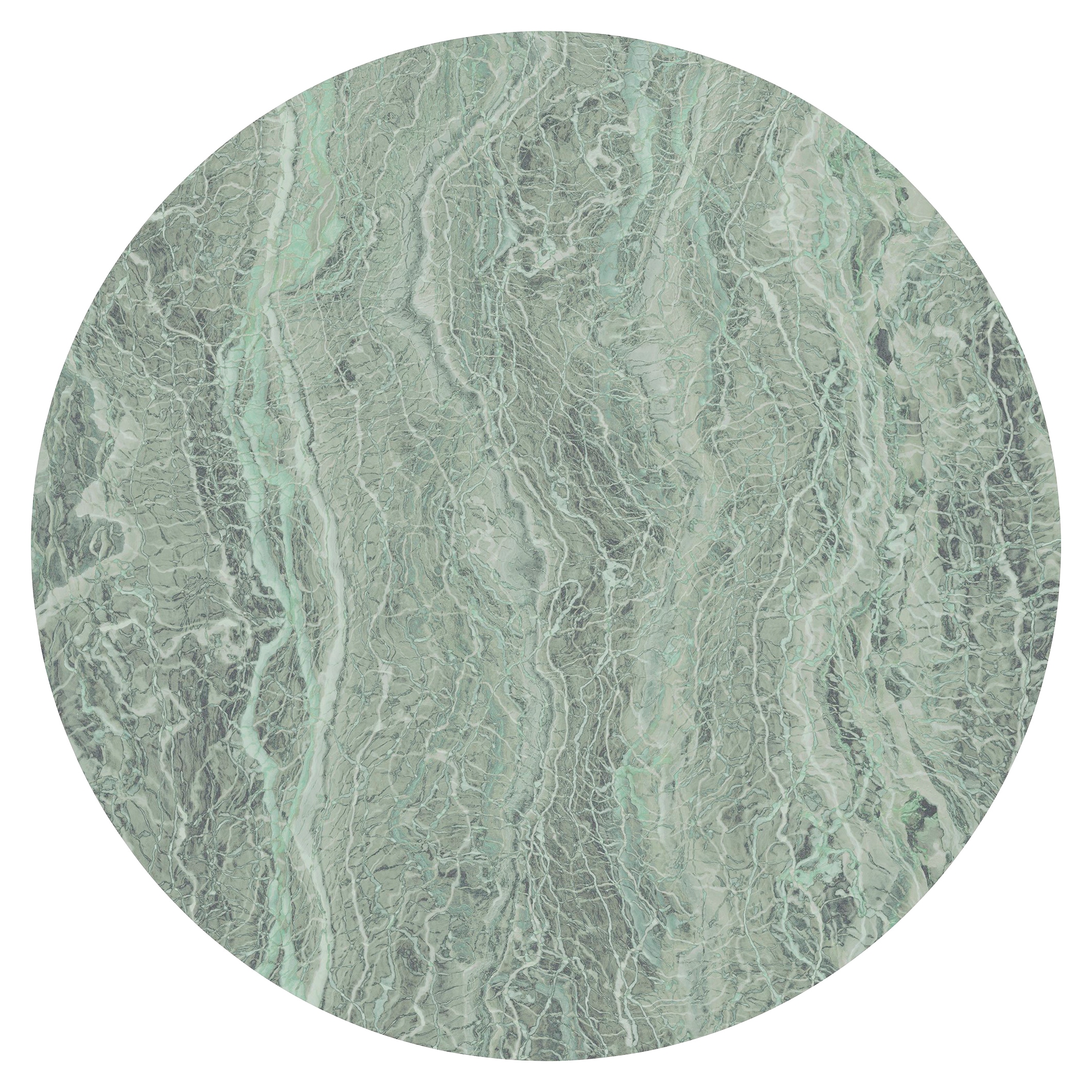 Komar Vliestapete "Green Marble", 125x125 cm (Breite x Höhe), rund und selbstklebend