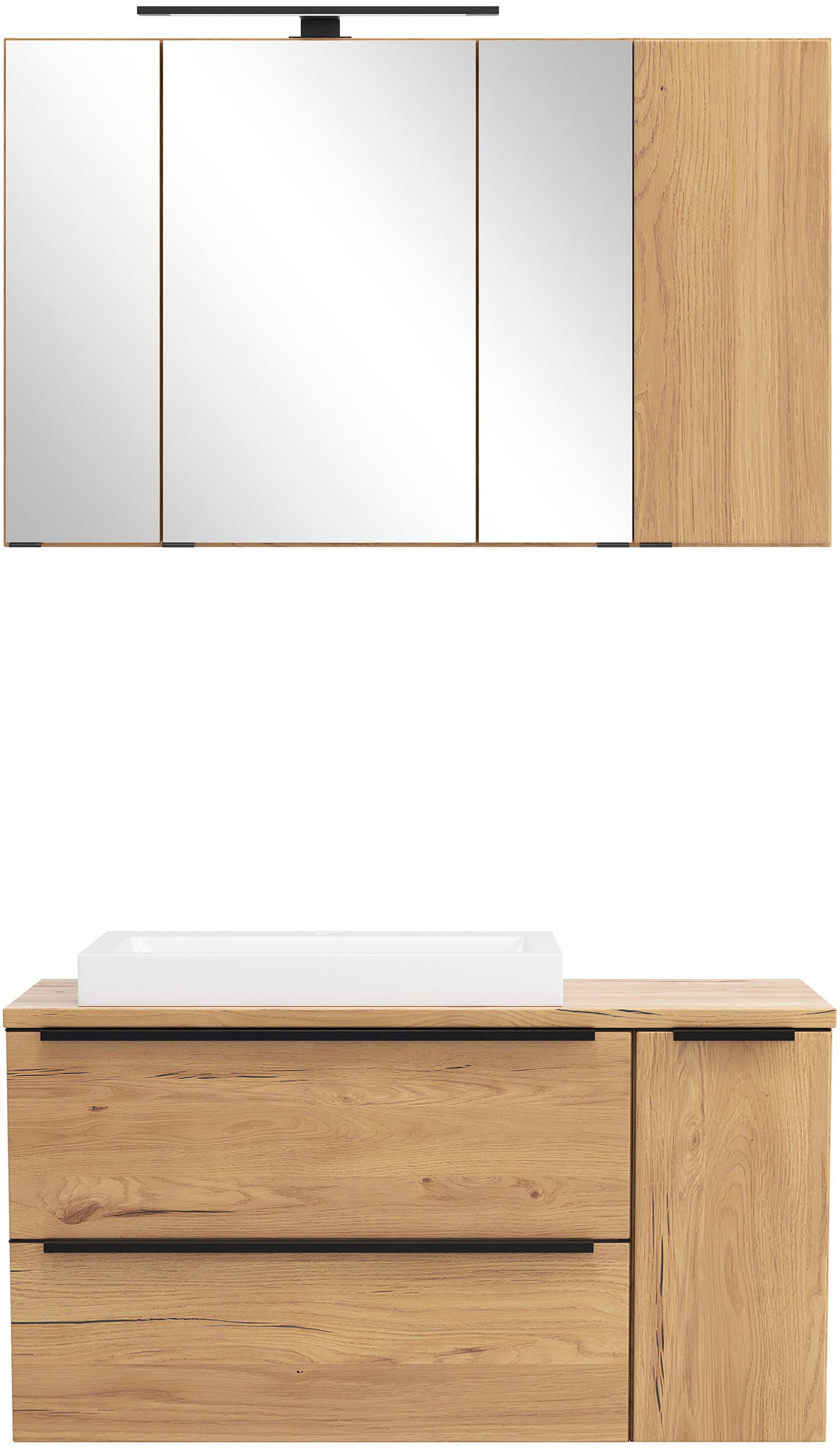 welltime Badmöbel-Set "MAILAND, 2 Metall-Vollauszüge mit Softclose" Maße (B/H/T): ca. 105/200/47 cm