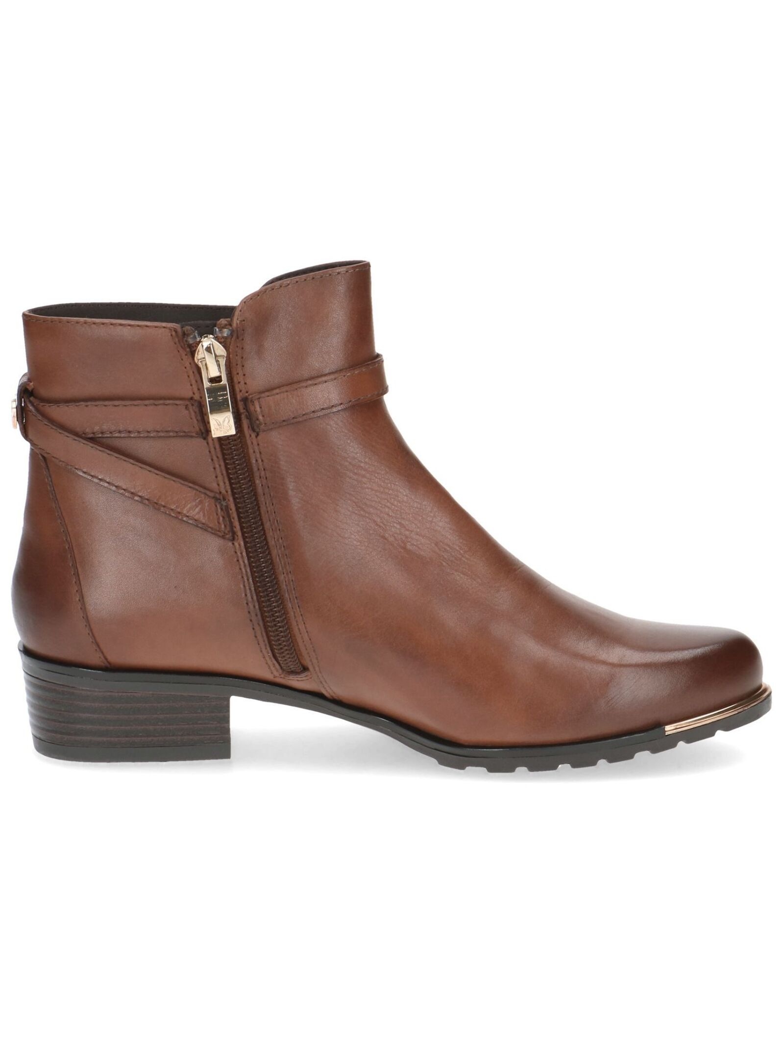 Stiefelette CAPRICE "Caprice Stiefelette Nappaleder", Damen, Gr. 36, braun (cognac), Nappaleder, Schuhe Stiefelette 3