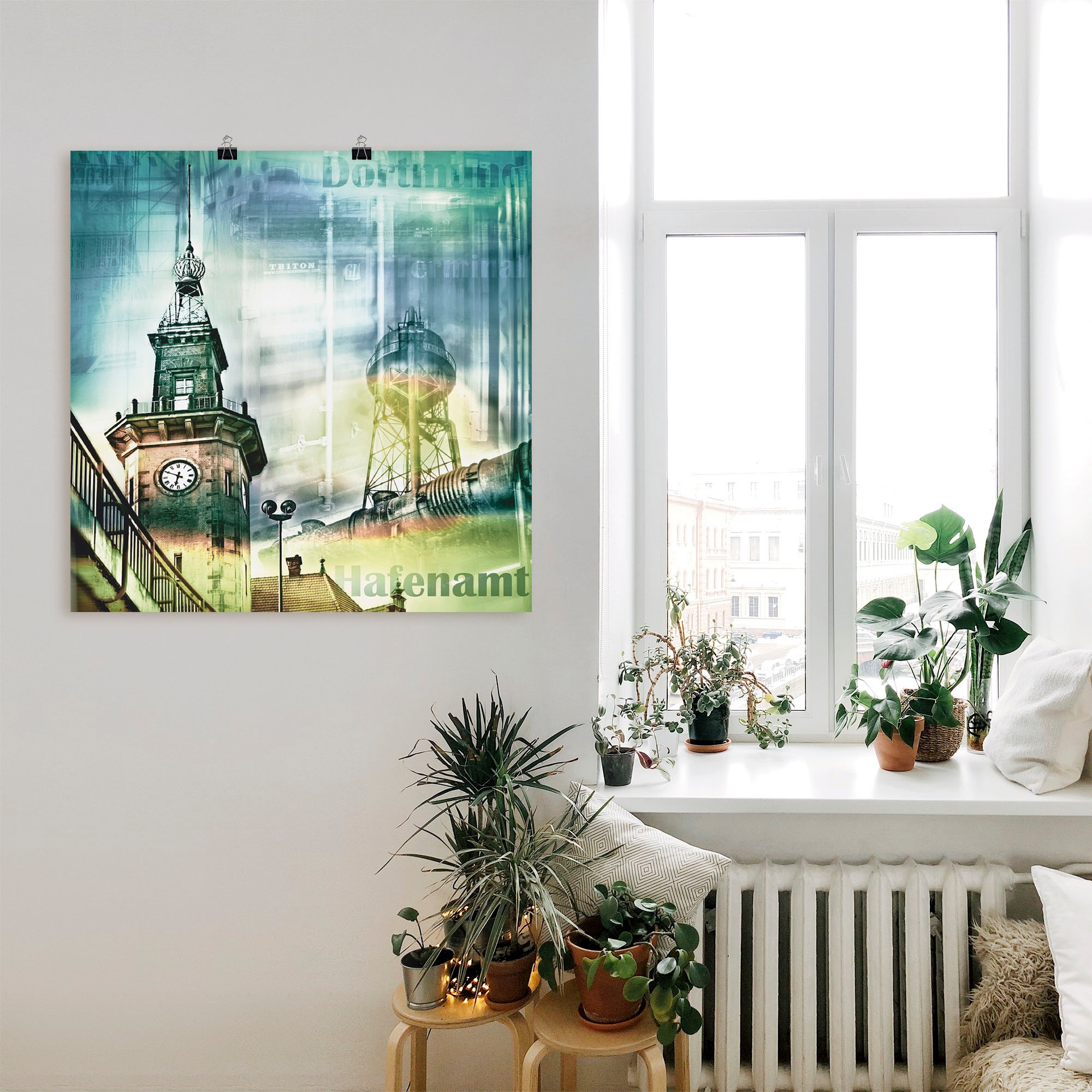 Artland Wandbild »Dortmund Skyline Collage I«, Architektonische Elemente, (1 St.), als Leinwandbild, Wandaufkleber oder Poster in versch. Größen