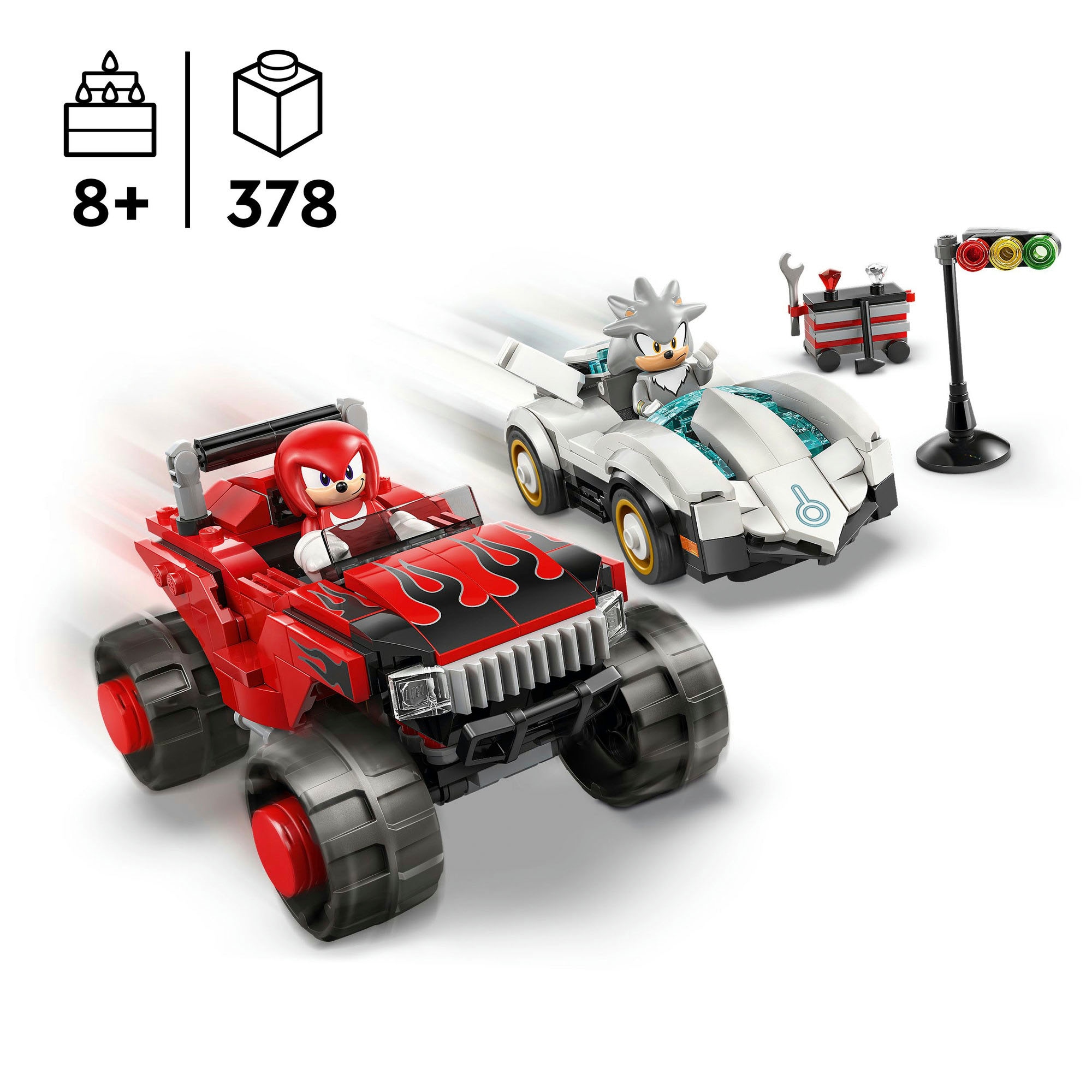 LEGO® Konstruktionsspielsteine »Silvers Auto vs. Knuckles' Monstertruck (77118), LEGO Sonic«
