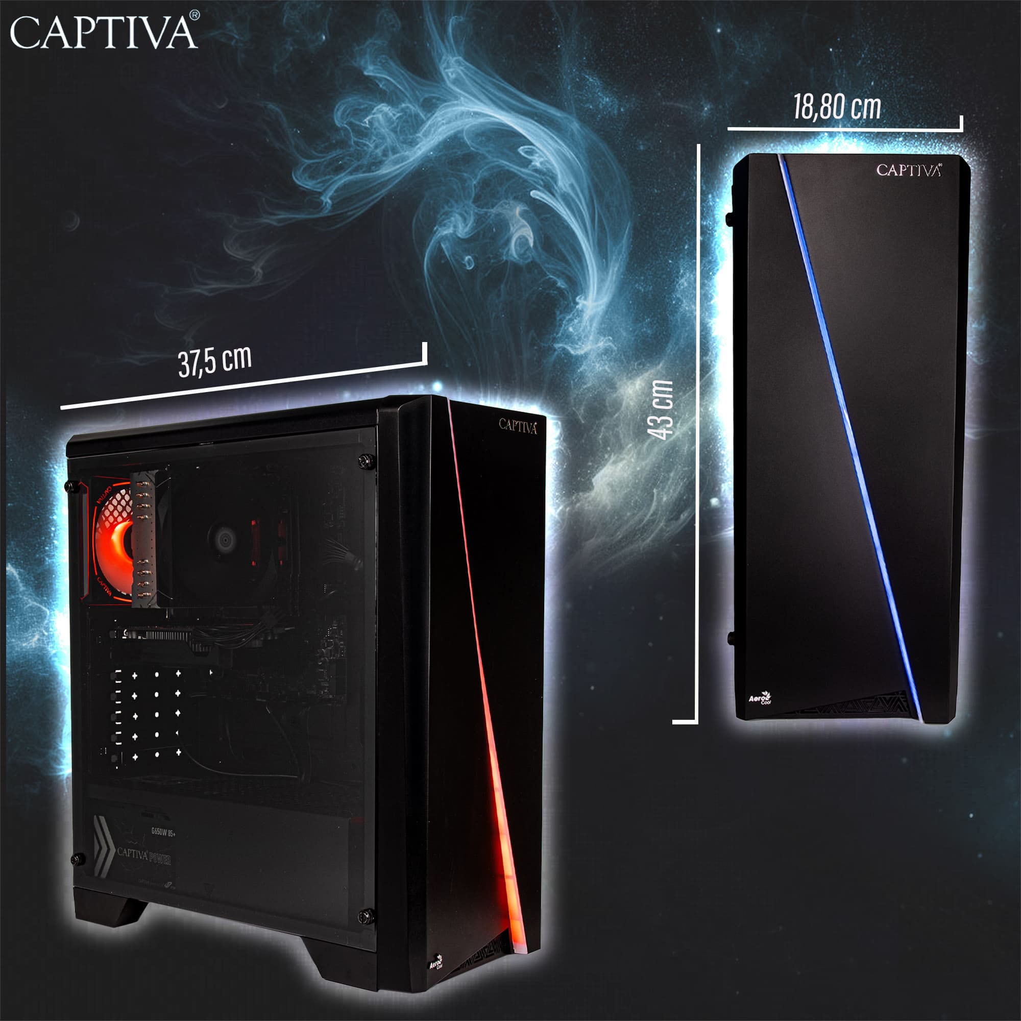 CAPTIVA Gaming-PC-Komplettsystem »Advanced Gaming R85-979 TFT Bundle« 27 ″ AMD Ryzen 5 GeForce RTX 4060 32 GB RAM 1.000 GB SSD