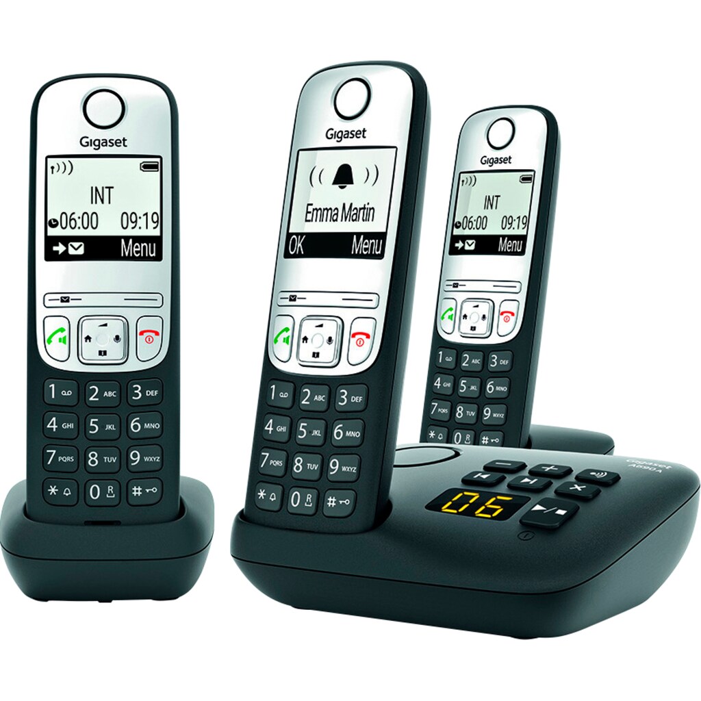 Gigaset Schnurloses DECT-Telefon »A690A Trio«, (Mobilteile: 3)