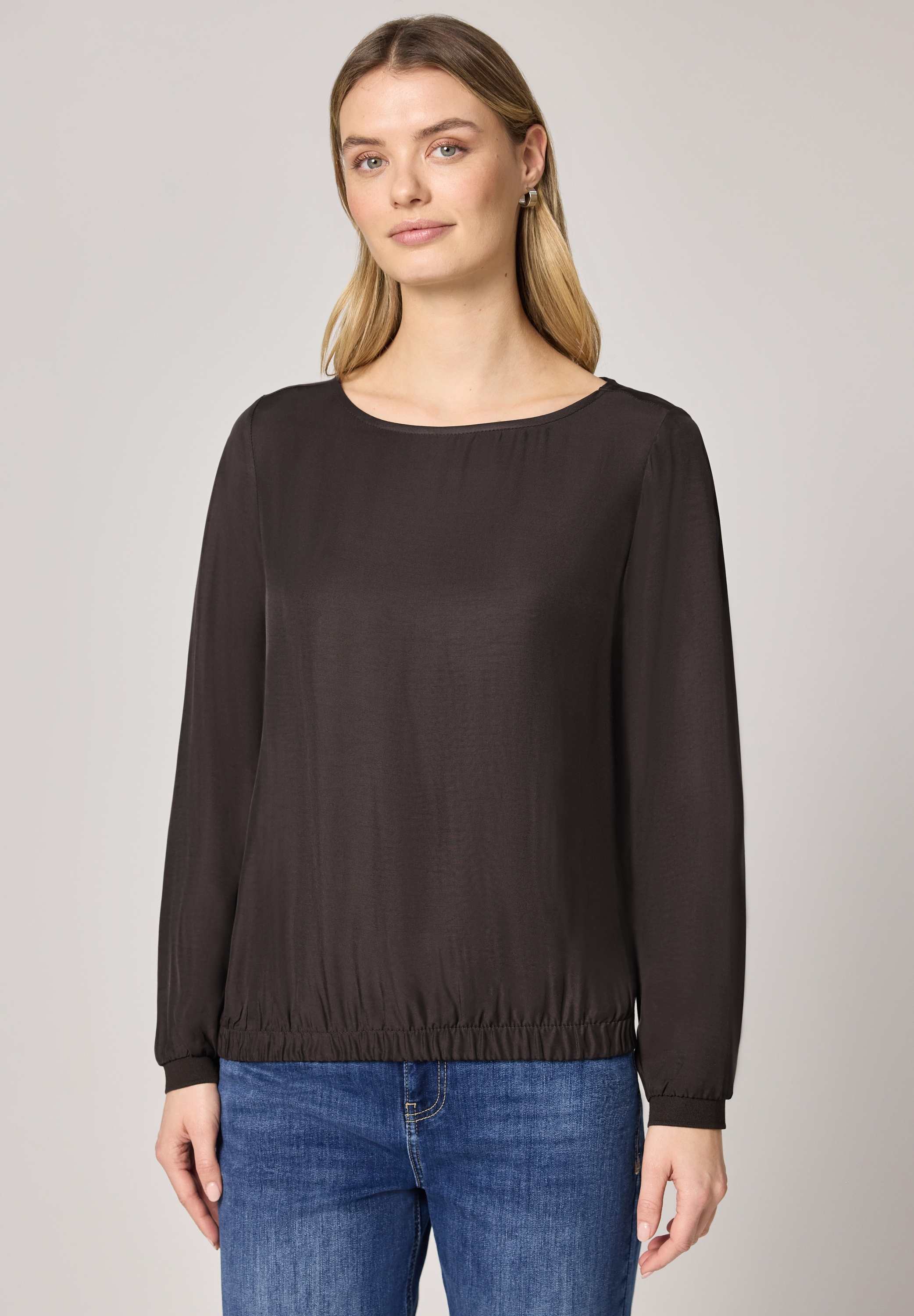 STREET ONE Langarmbluse mit Elastikbund günstig online kaufen